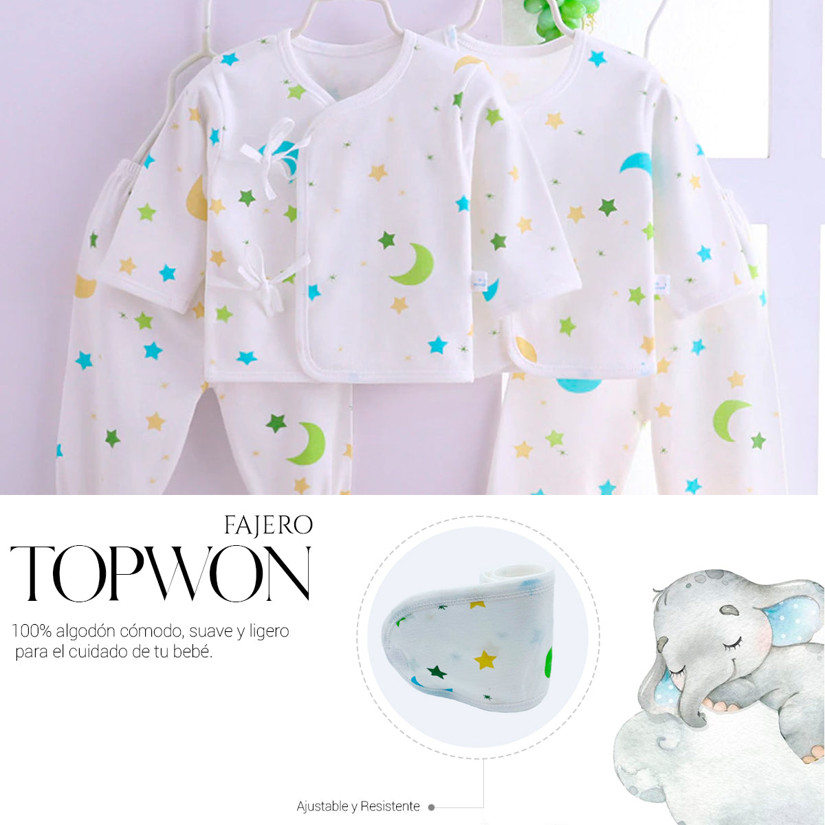 Set De Ropa Recién Nacido 0-3 Meses (7Pzas)