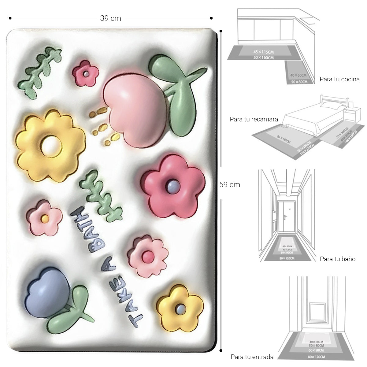 Tapete Para Baño Antiderrapante