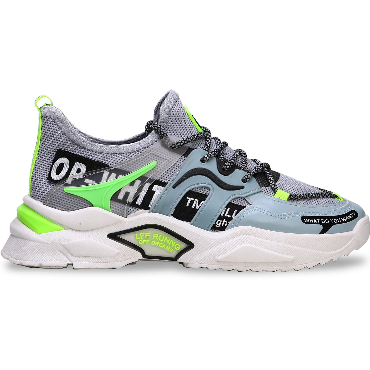 Zapatillas casuales versatiles con cordones, Zapatillas para hombre adecuadas para el deporte, Tenis de malla transpirable con suela liviana