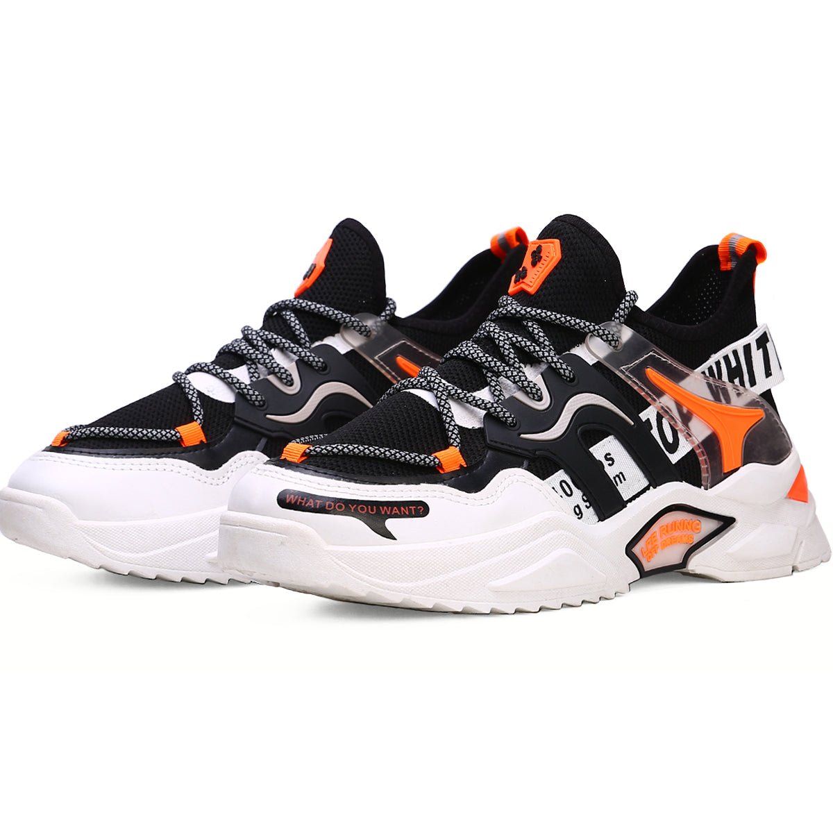 Zapatillas casuales versatiles con cordones, Zapatillas para hombre adecuadas para el deporte, Tenis de malla transpirable con suela liviana