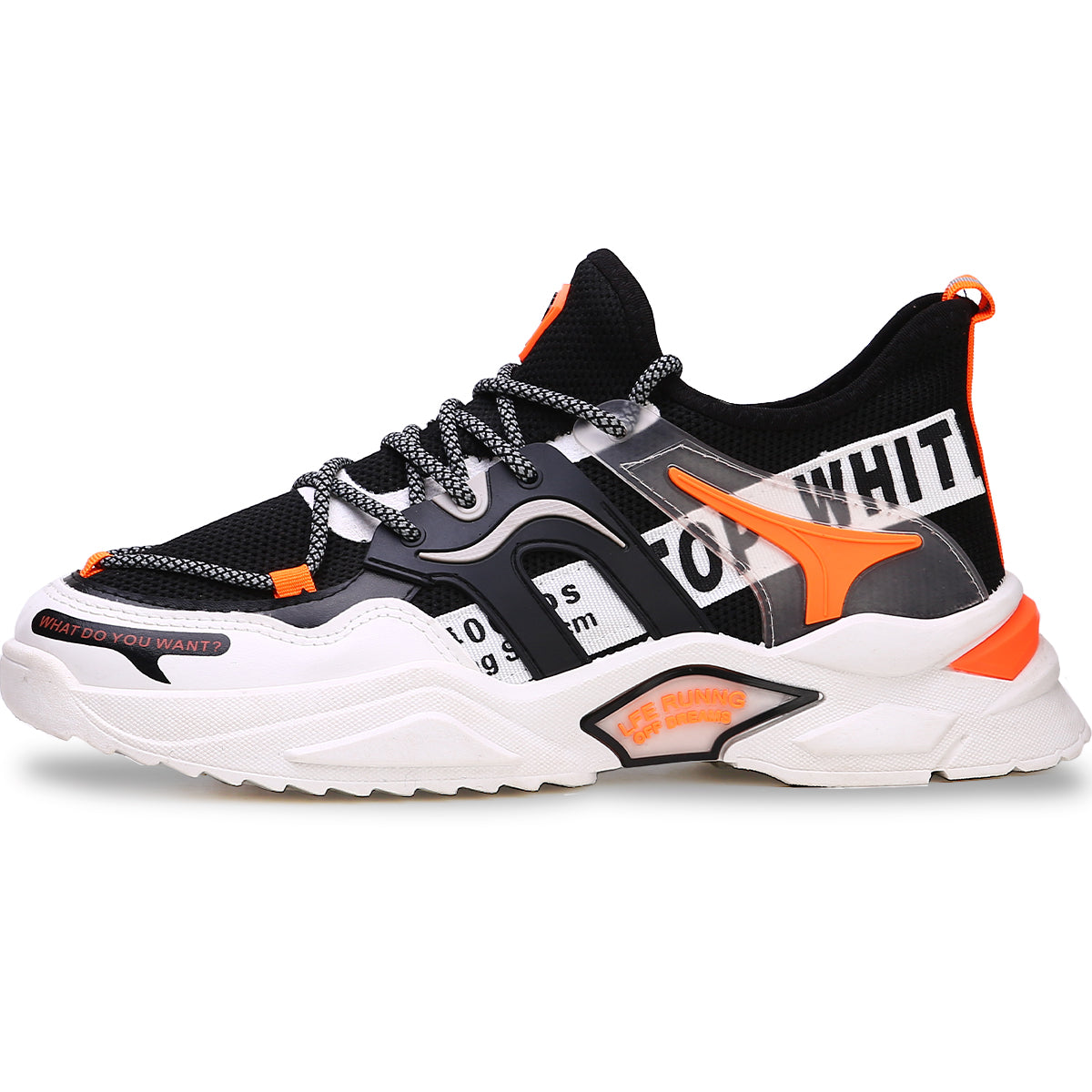 Zapatillas casuales versatiles con cordones, Zapatillas para hombre adecuadas para el deporte, Tenis de malla transpirable con suela liviana