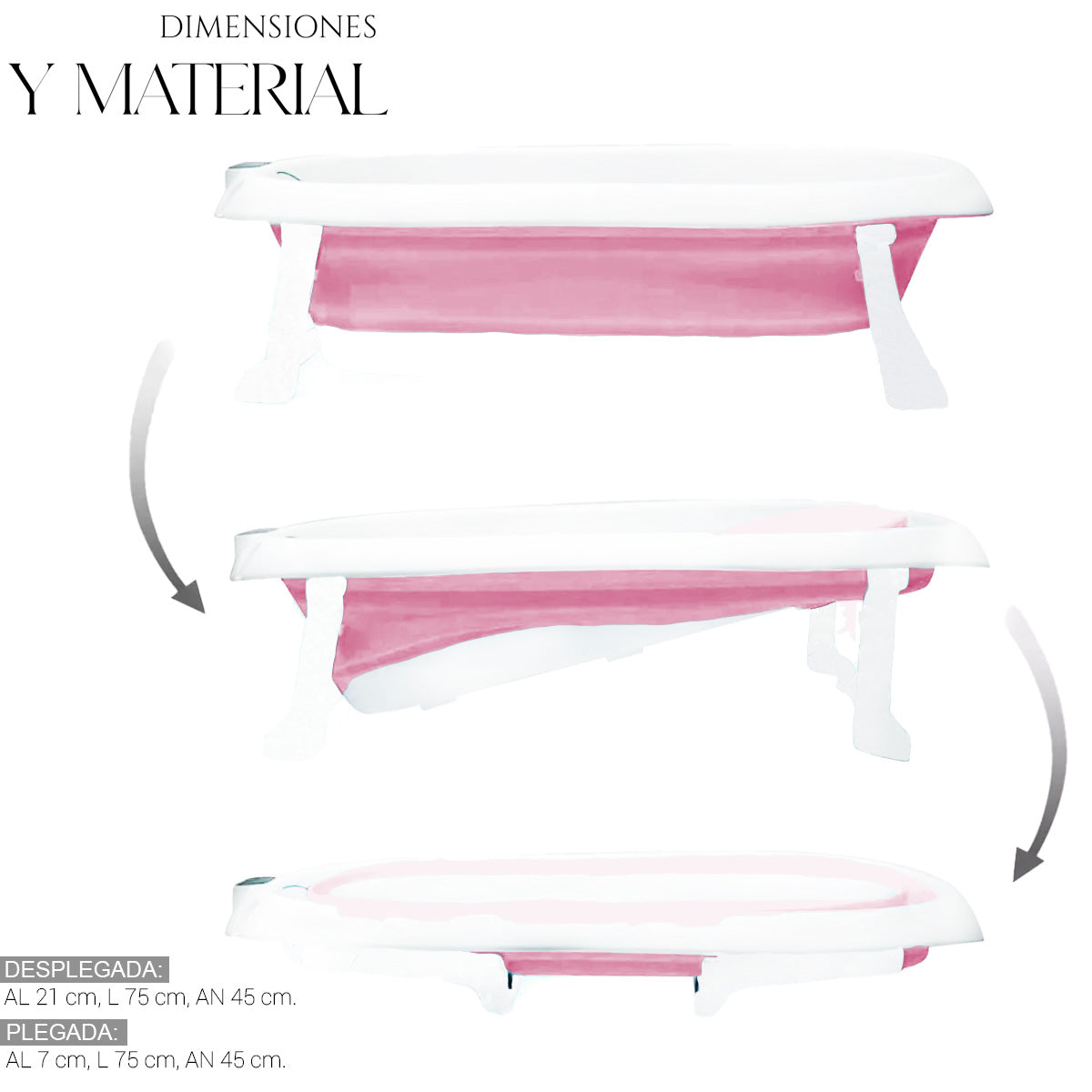 Tina Bañera Para Bebe Plegable Con Medidor De Tem Y Soporte