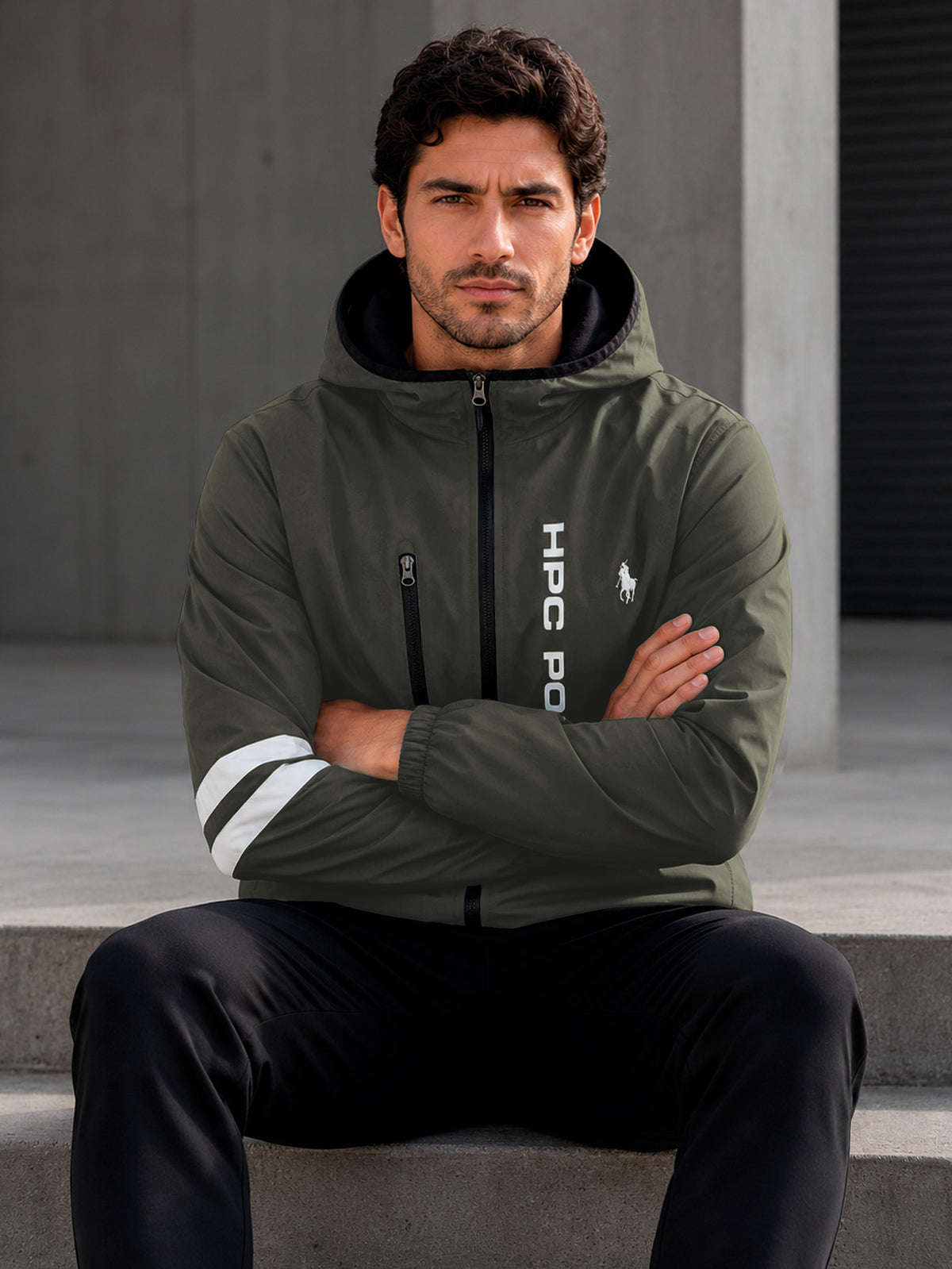 Chamarra Hpc Polo Rompevientos Para Hombre