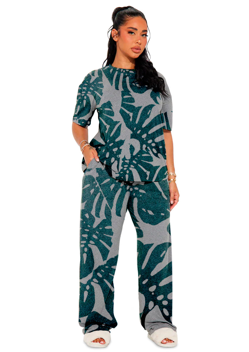 Set de Pijama para Mujer Conjunto Elegante Camisa Pantalon Suave para Descanso