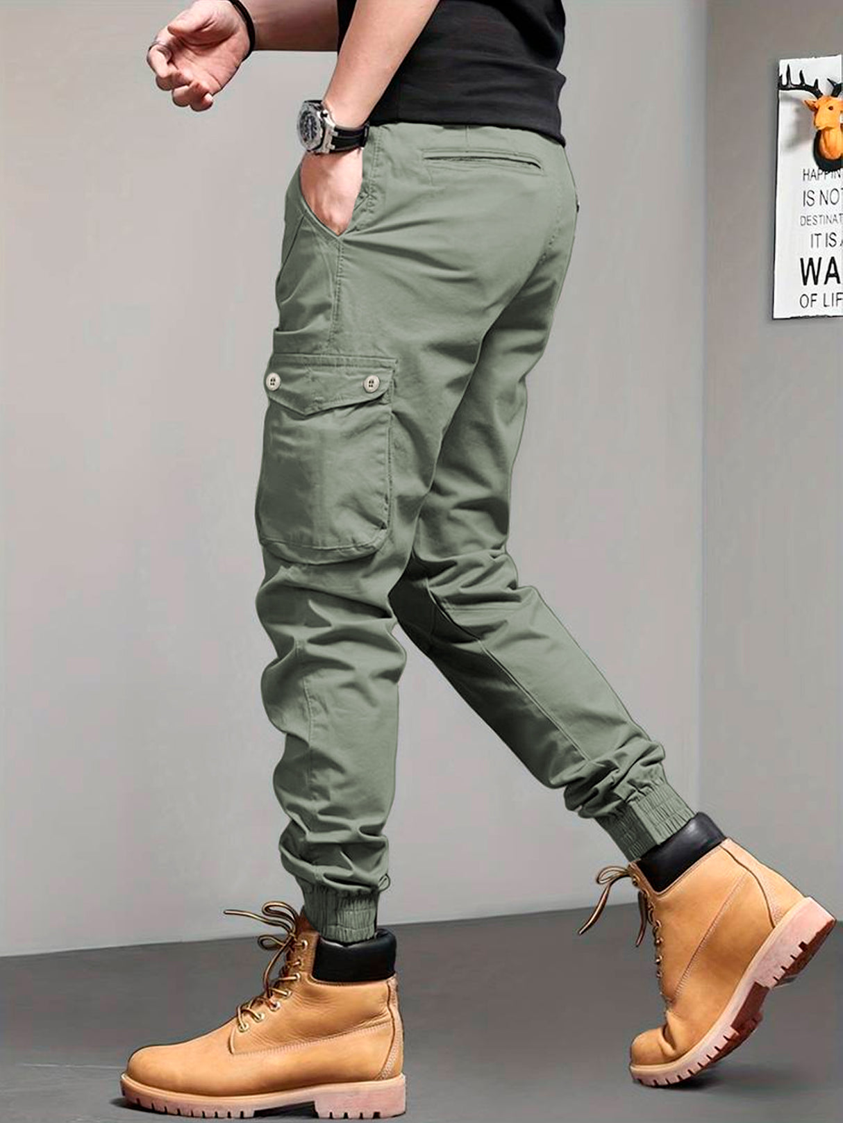 Pantalones Cargo Skinny para Hombre Pantalon tipo Cargo con Bolsas Laterales Mayoreo