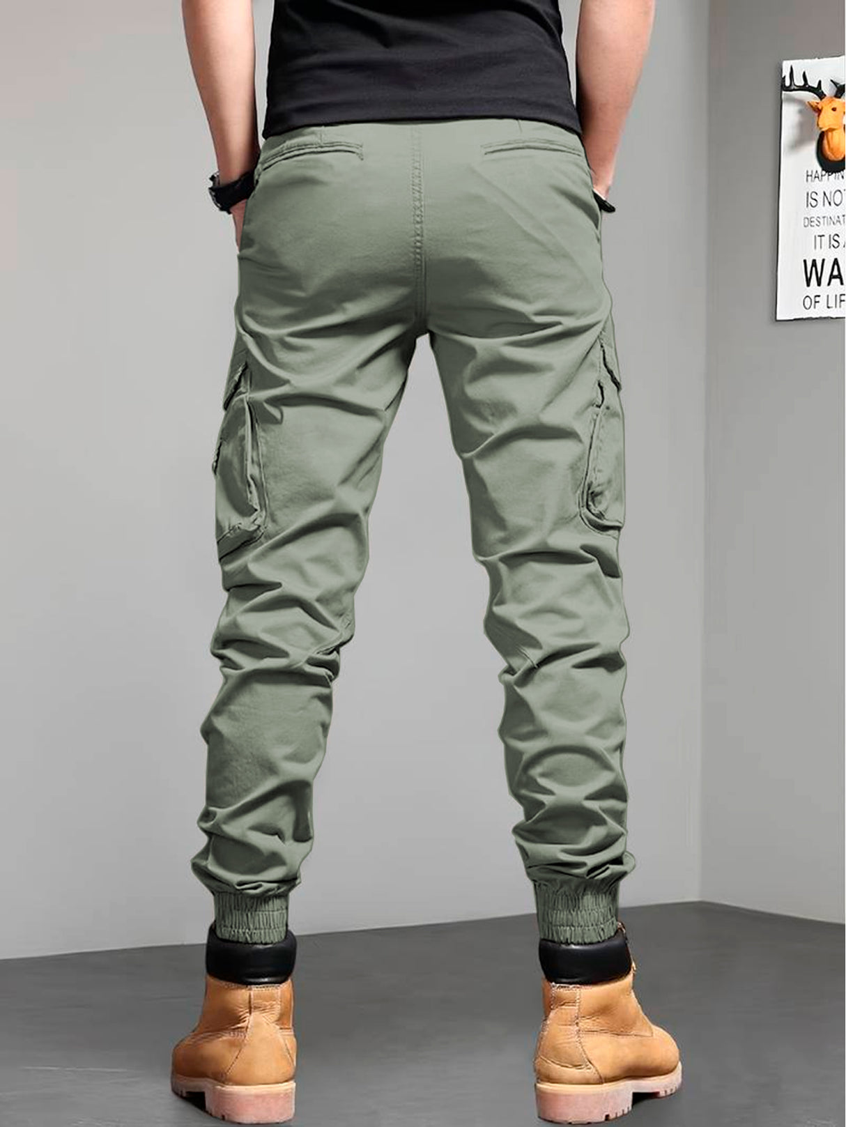 Pantalones Cargo Skinny para Hombre Pantalon tipo Cargo con Bolsas Laterales Mayoreo