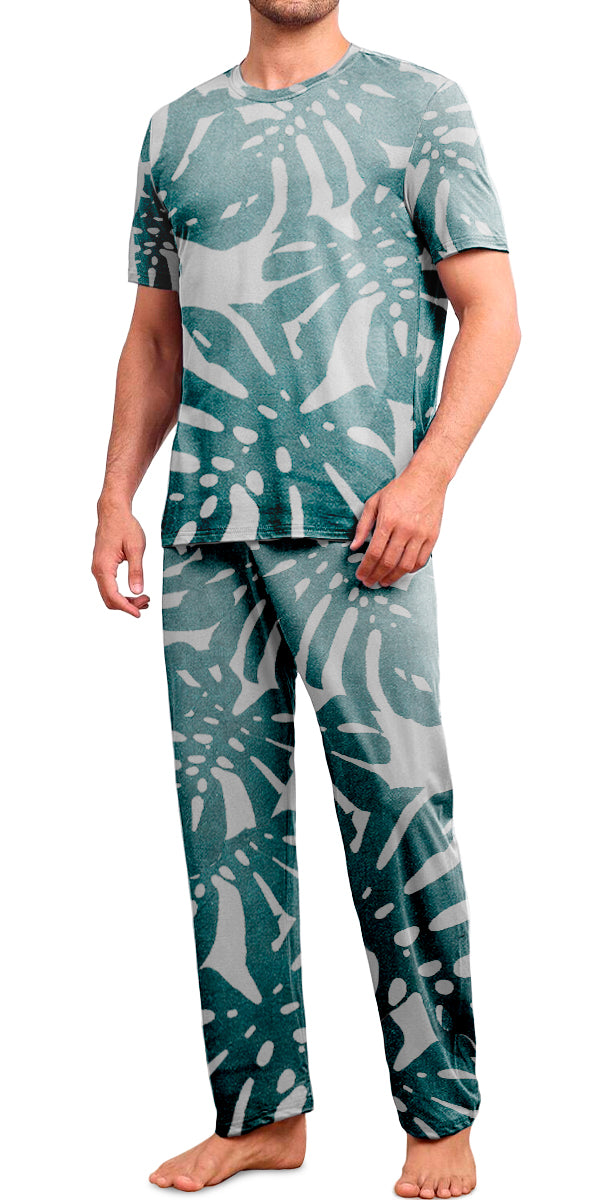 Conjunto de Pijama Para Hombre Elegante Camisa Pantalon Comodo para Dormir