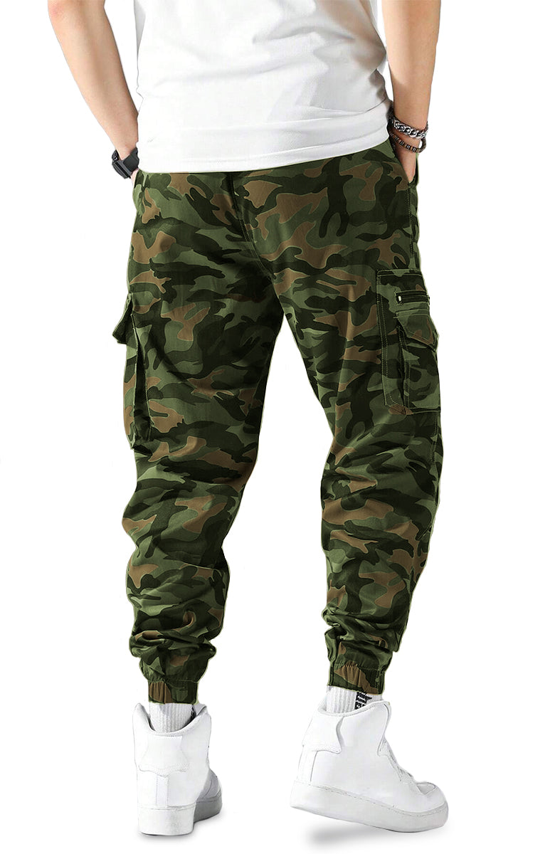 Pantalón Cargo para Hombre Pantalon con Camuflaje Bolsas Laterales Multi-Bolsillos Tacticos
