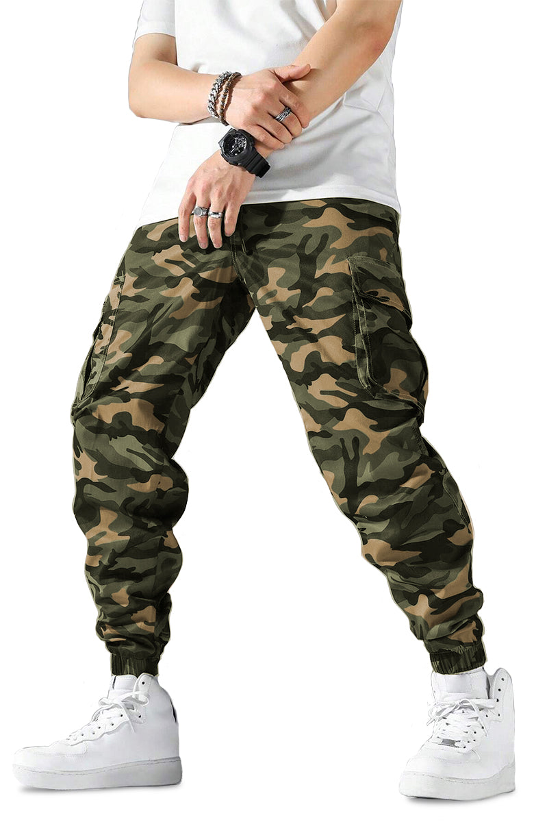 Pantalón Cargo para Hombre Pantalon con Camuflaje Bolsas Laterales Multi-Bolsillos Tacticos