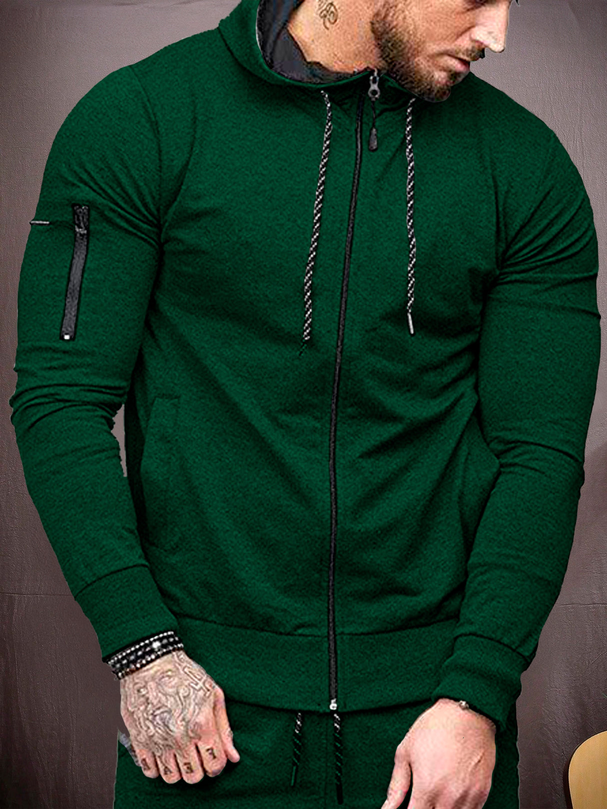 Sudadera Hombre Con Capucha De Calidad Con Cierre Hoodie