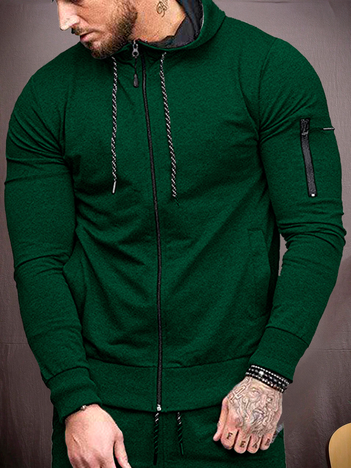 Sudadera Hombre Con Capucha De Calidad Con Cierre Hoodie