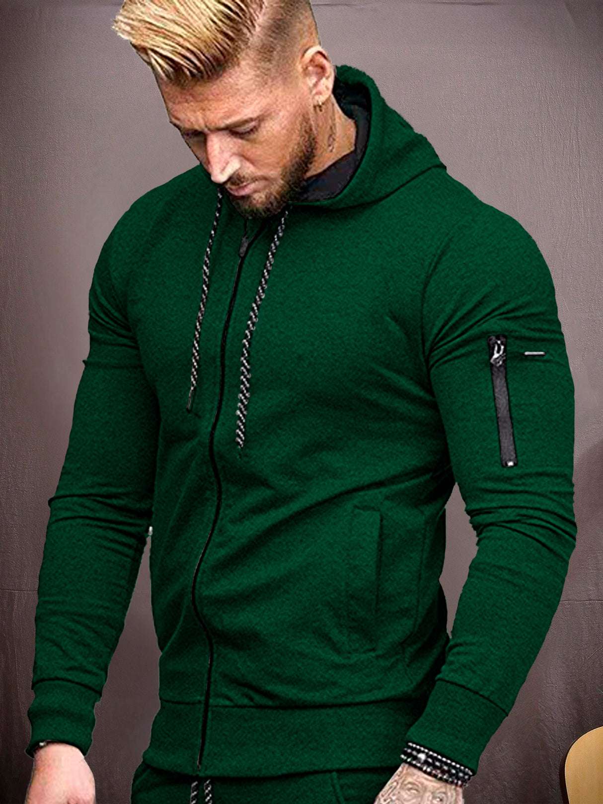 Sudadera Hombre Con Capucha De Calidad Con Cierre Hoodie
