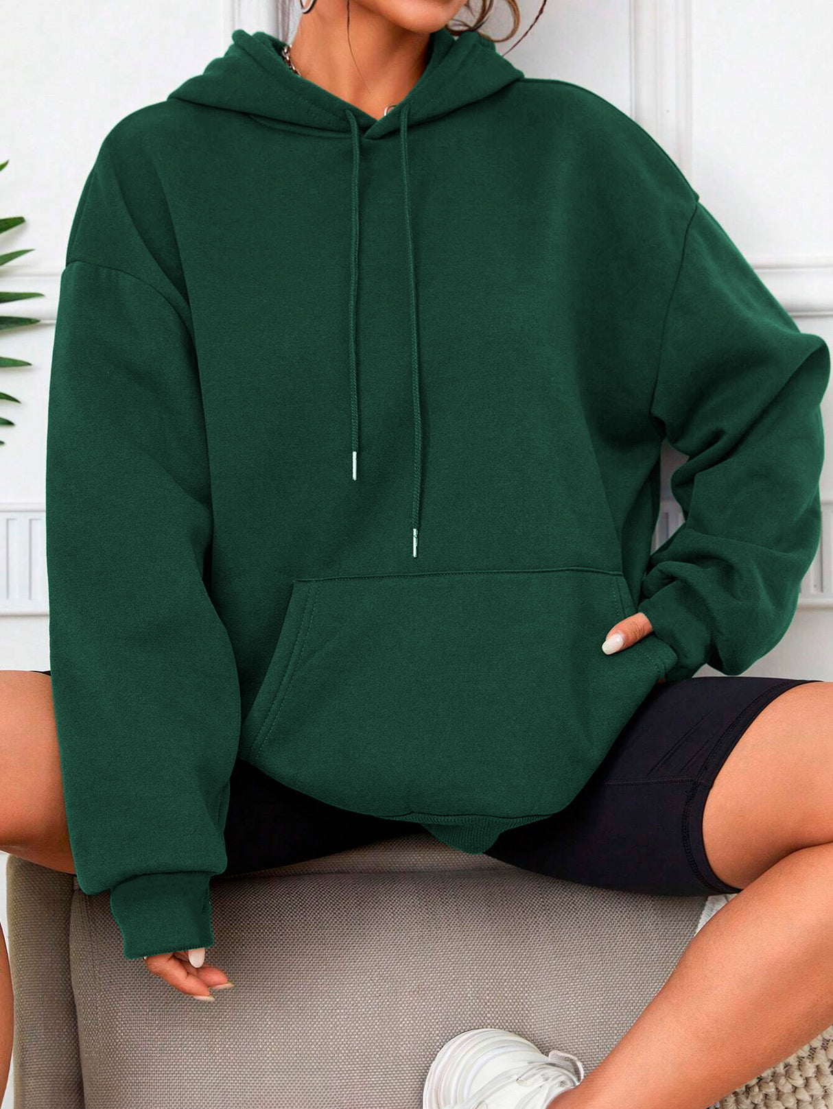 Sudadera con Capucha para Mujer Manga Larga Hoodie sin Cierre