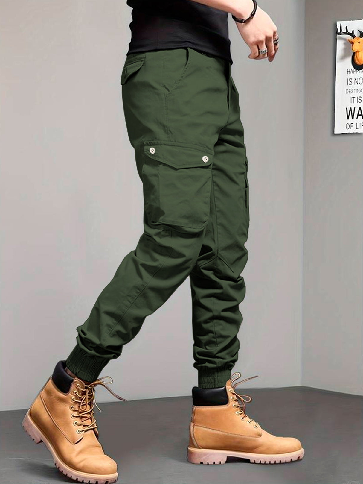 Pantalones Cargo Skinny para Hombre Pantalon tipo Cargo con Bolsas Laterales Mayoreo