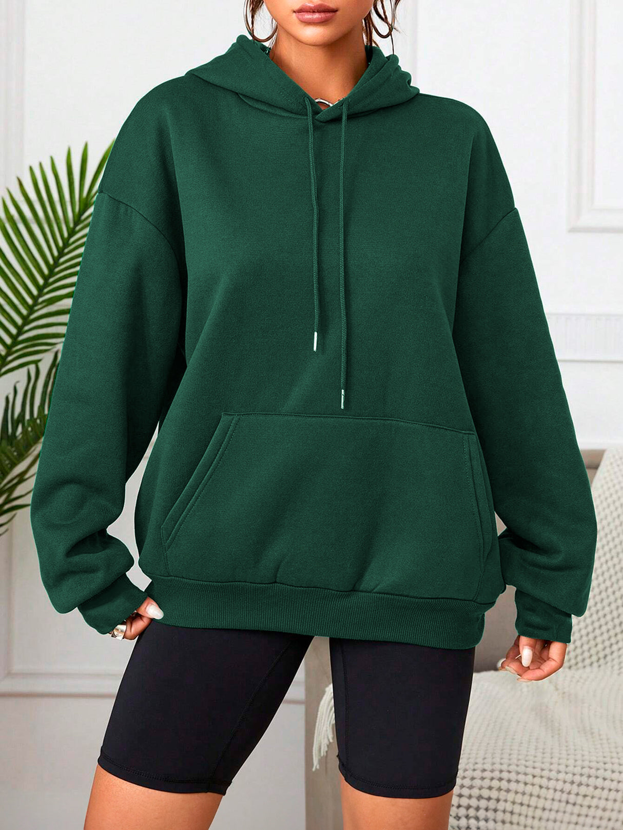 Sudadera con Capucha para Mujer Manga Larga Hoodie sin Cierre
