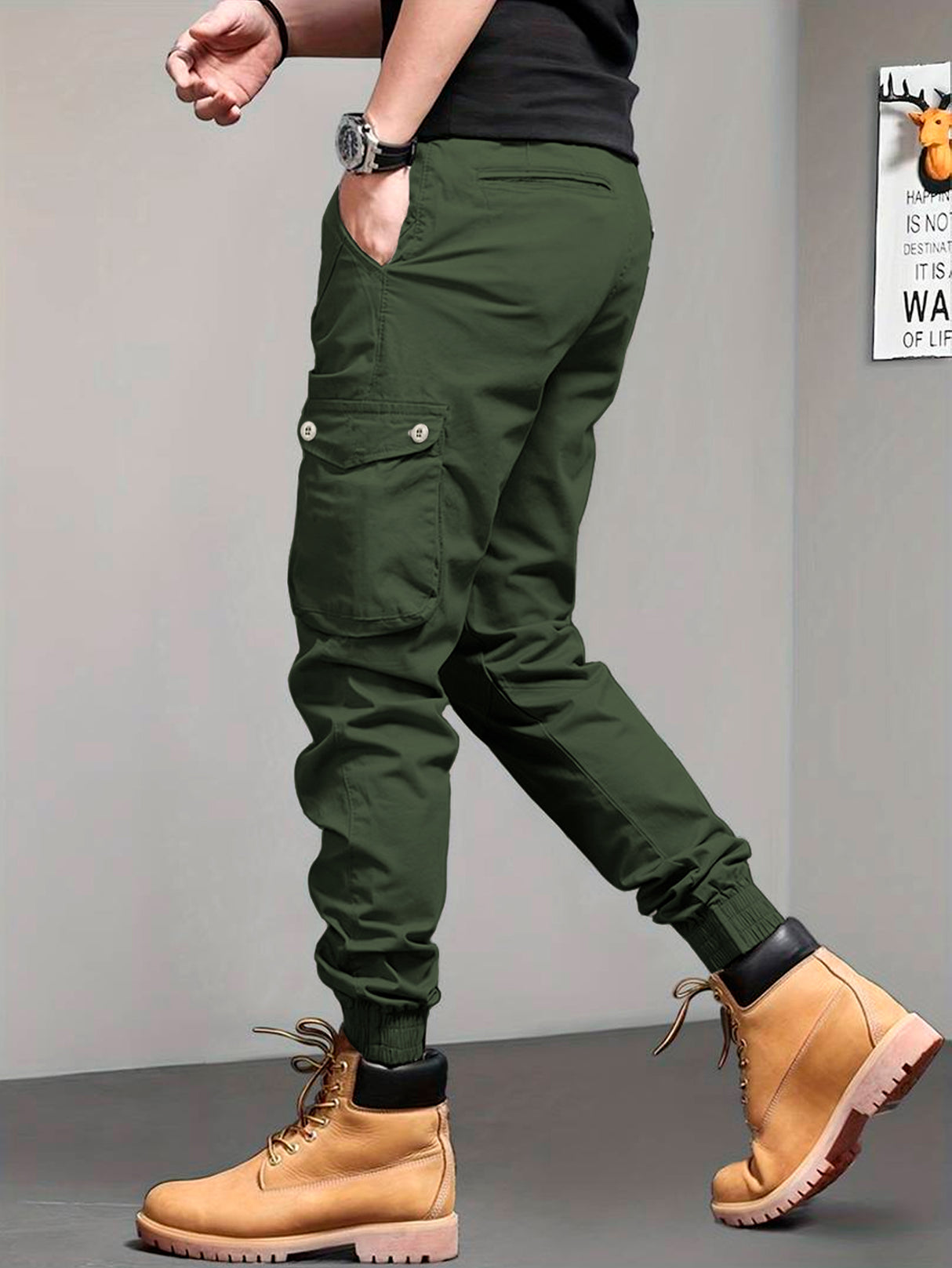 Pantalones Cargo Skinny para Hombre Pantalon tipo Cargo con Bolsas Laterales Mayoreo