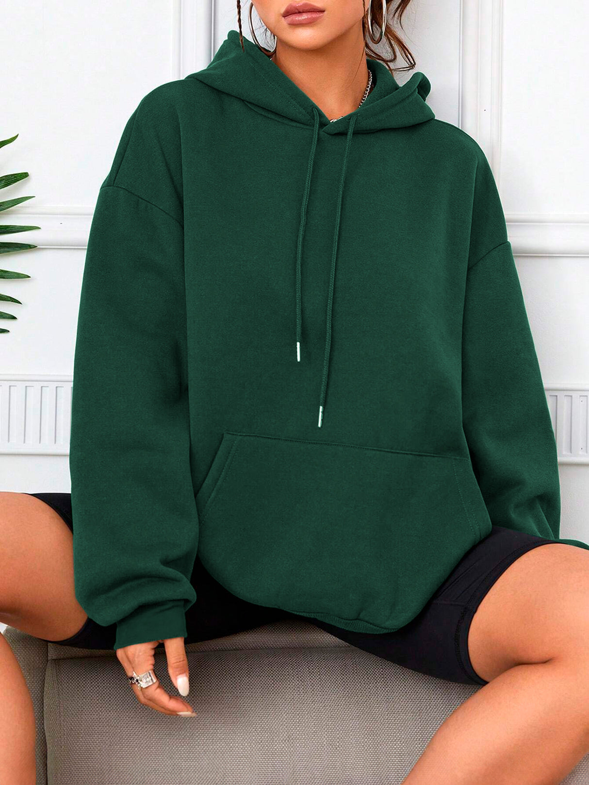 Sudadera con Capucha para Mujer Manga Larga Hoodie sin Cierre