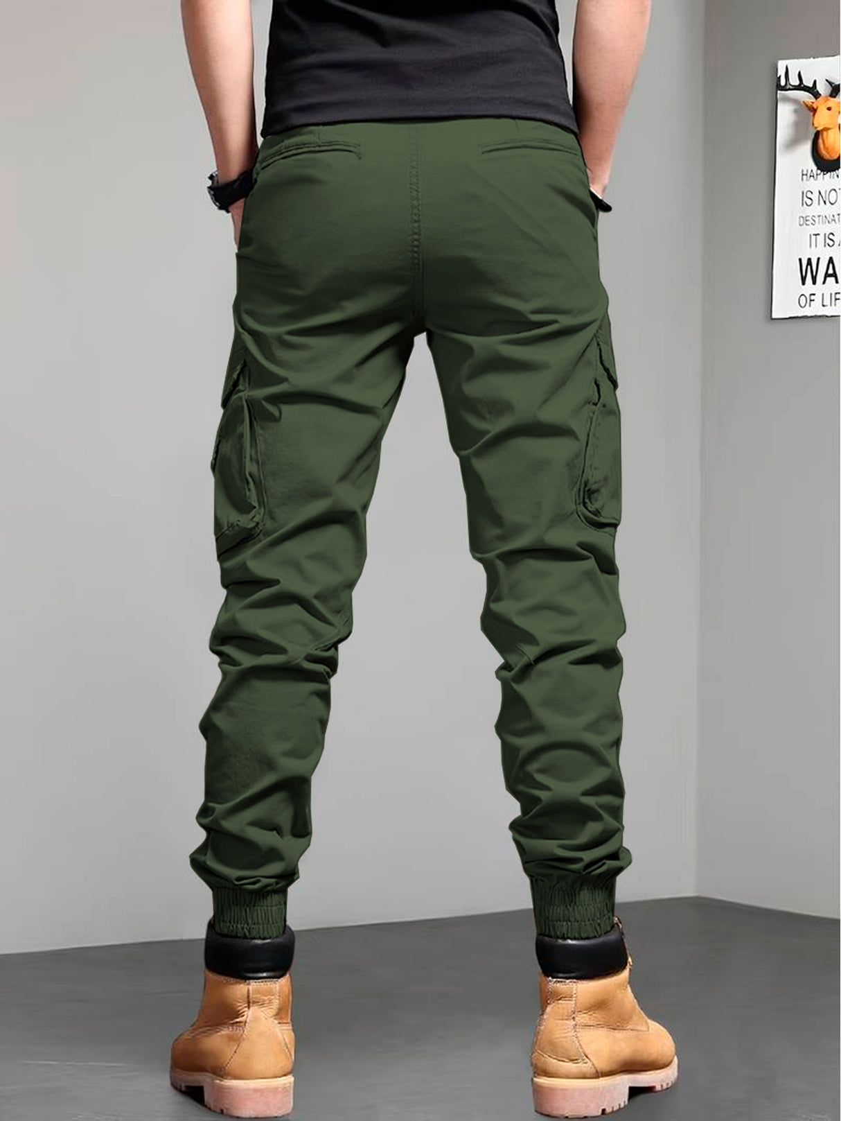 Pantalones Cargo Skinny para Hombre Pantalon tipo Cargo con Bolsas Laterales Mayoreo