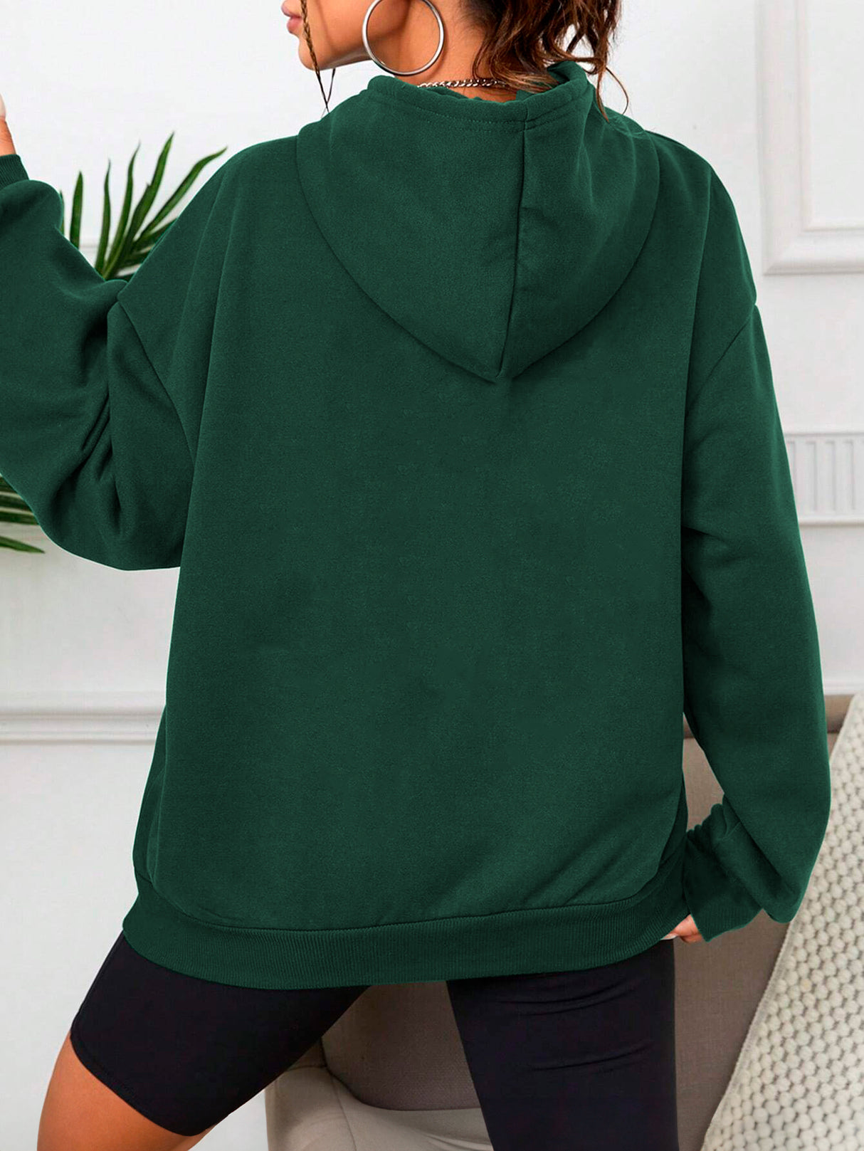 Sudadera con Capucha para Mujer Manga Larga Hoodie sin Cierre