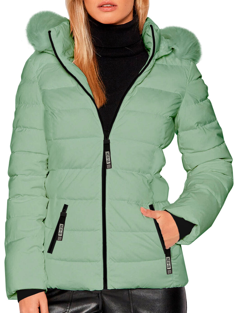 Chamarra Para Mujer Repelente Termico Con Gorro Desmontable