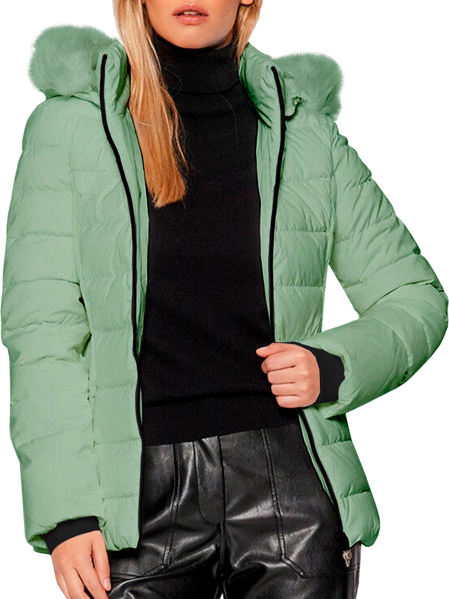 Chamarra Para Mujer Repelente Termico Con Gorro Desmontable