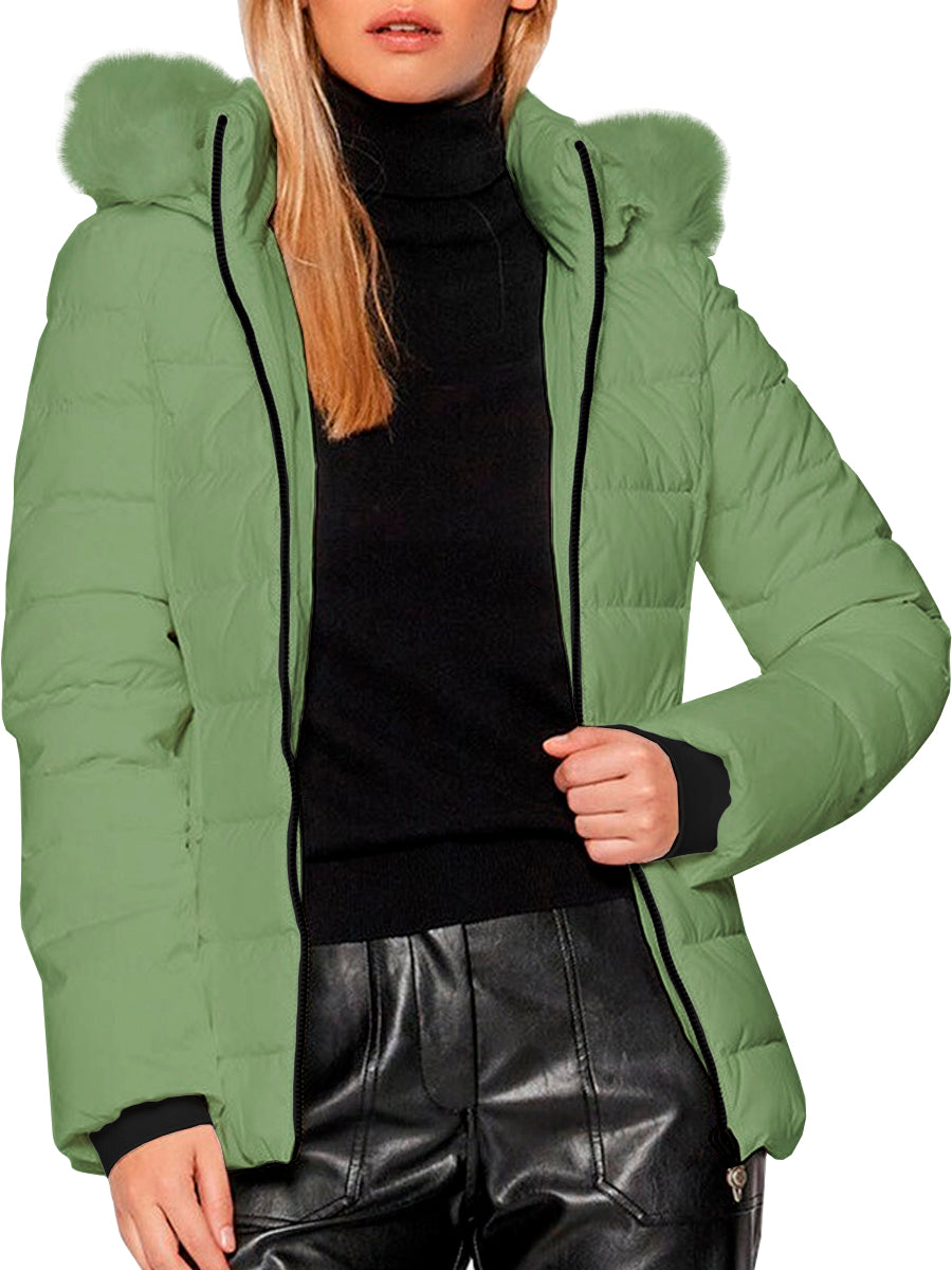 Chamarra Para Mujer Repelente Termico Con Gorro Desmontable