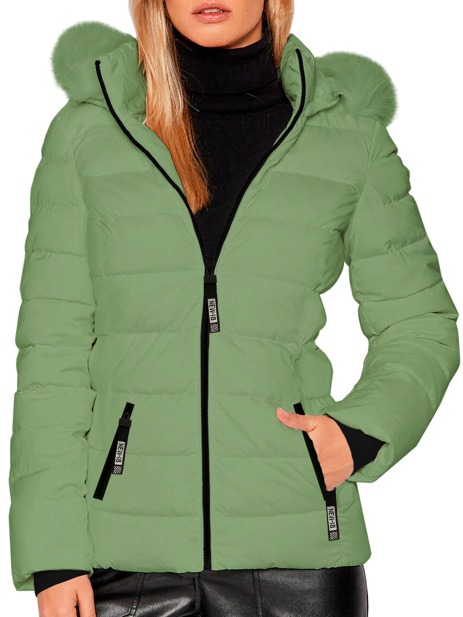 Chamarra Para Mujer Repelente Termico Con Gorro Desmontable