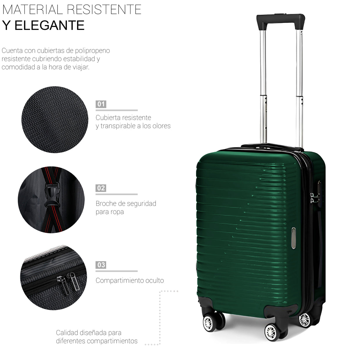 Maleta de Viaje de Mano A Bordo Con Candado De Seguridad