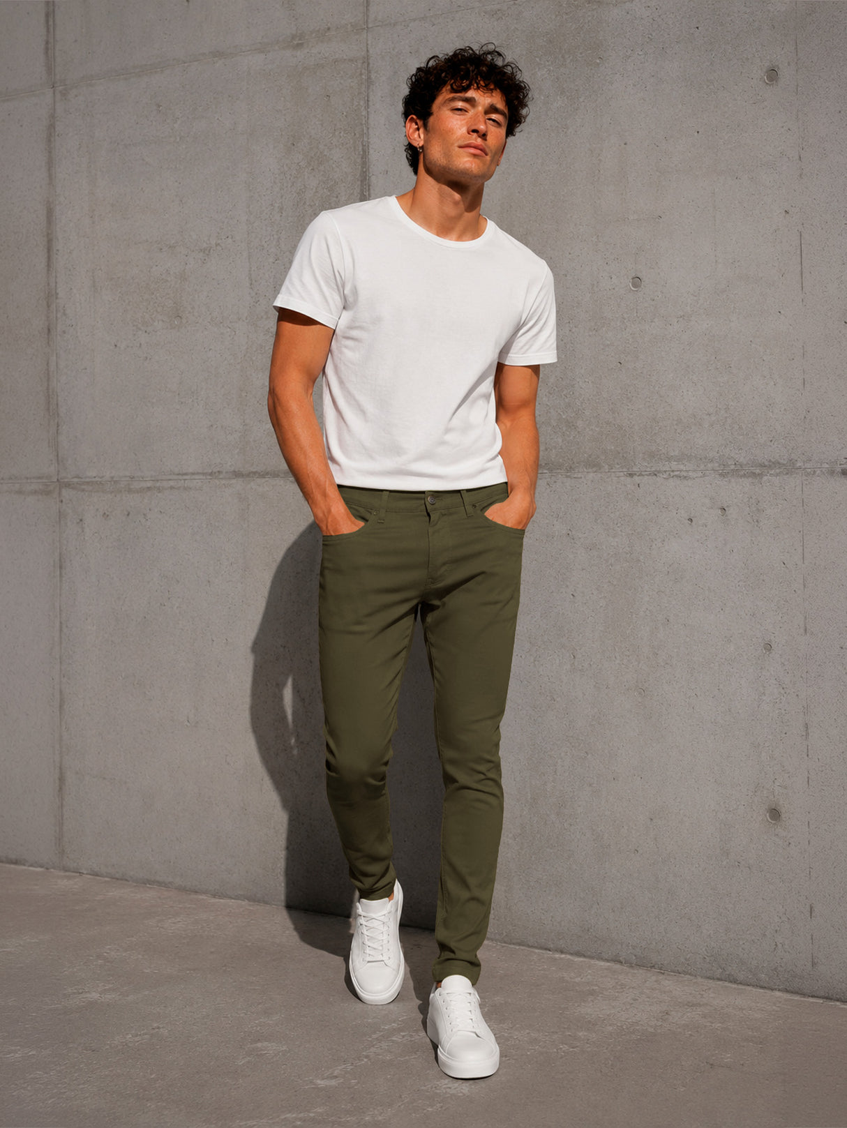 Pantalón De Vestir Casual Hombre Skinny Slim Fit Gabardina