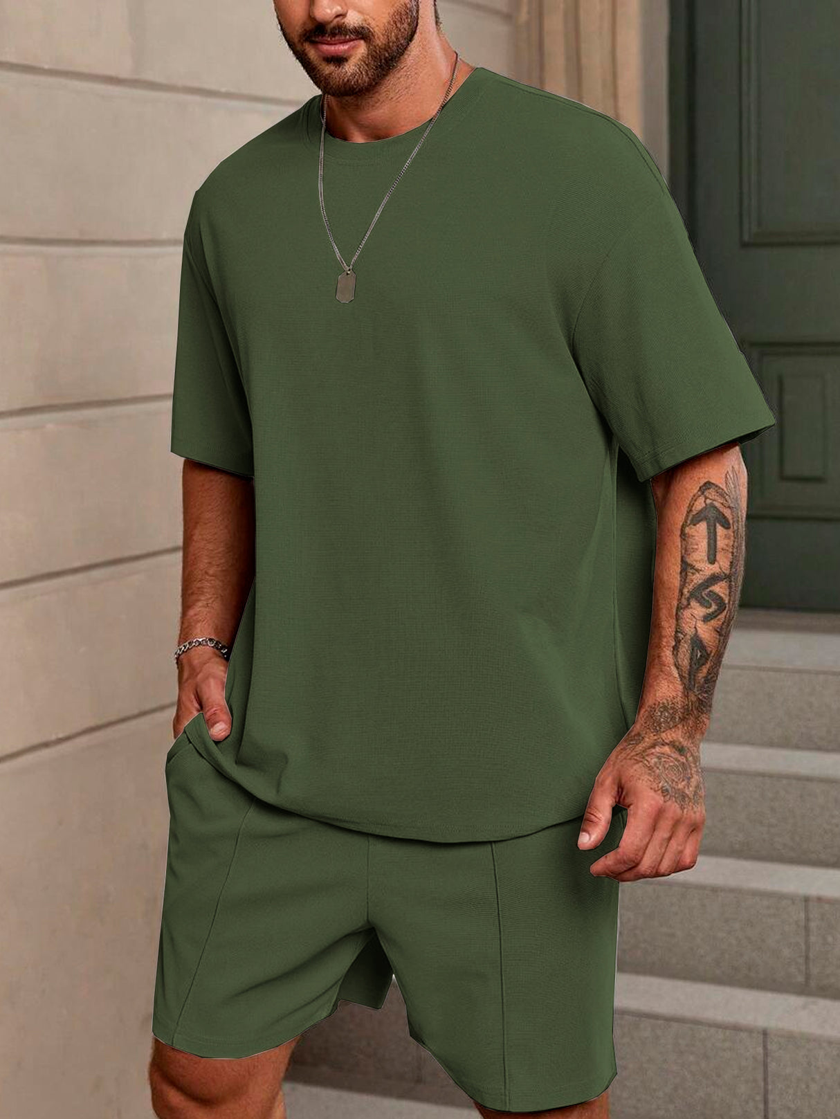 Conjunto Deportivo para Hombre Playera Deportiva y Short Transpirable de Entrenamiento Mayoreo