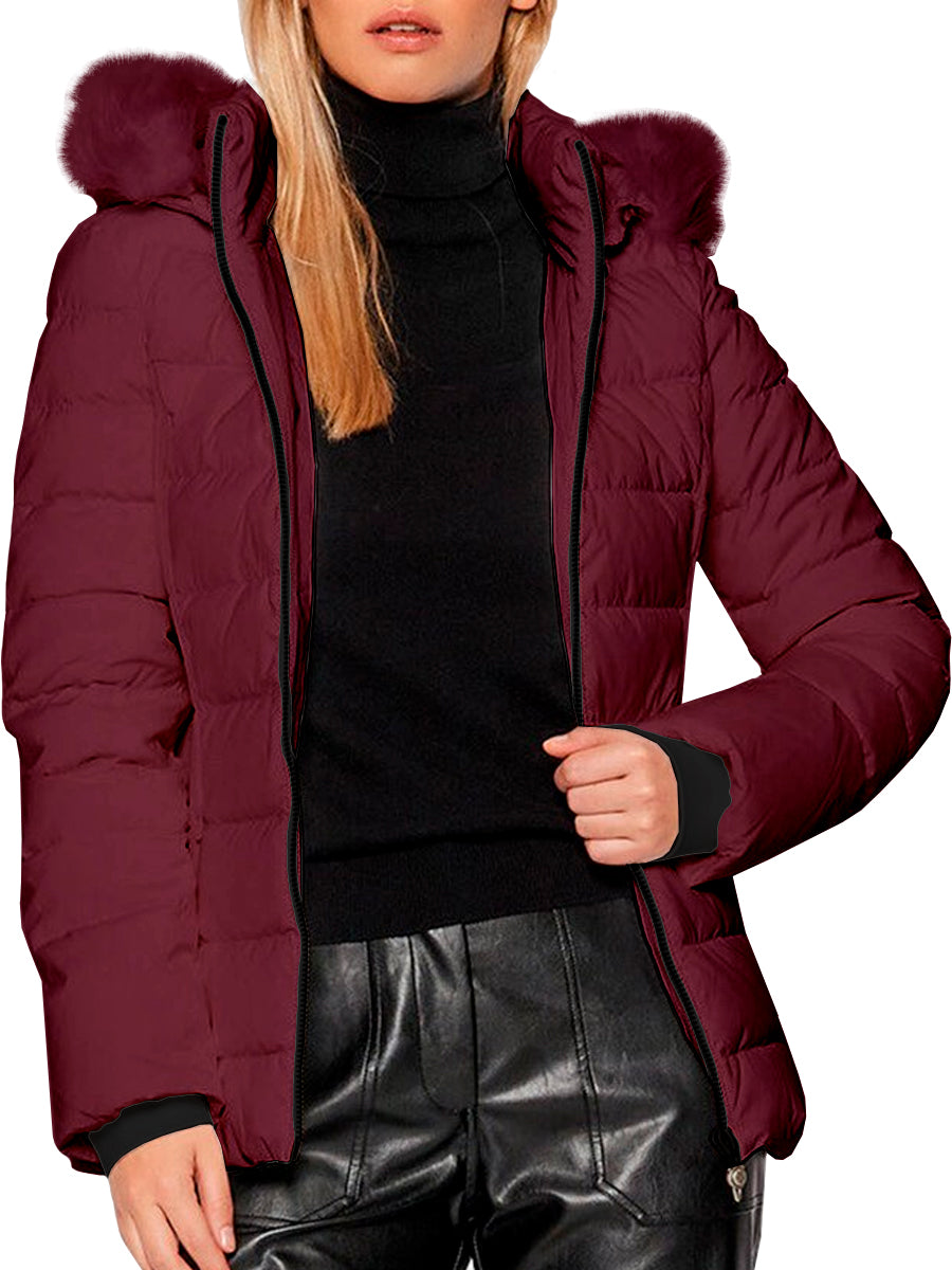 Chamarra Para Mujer Repelente Termico Con Gorro Desmontable