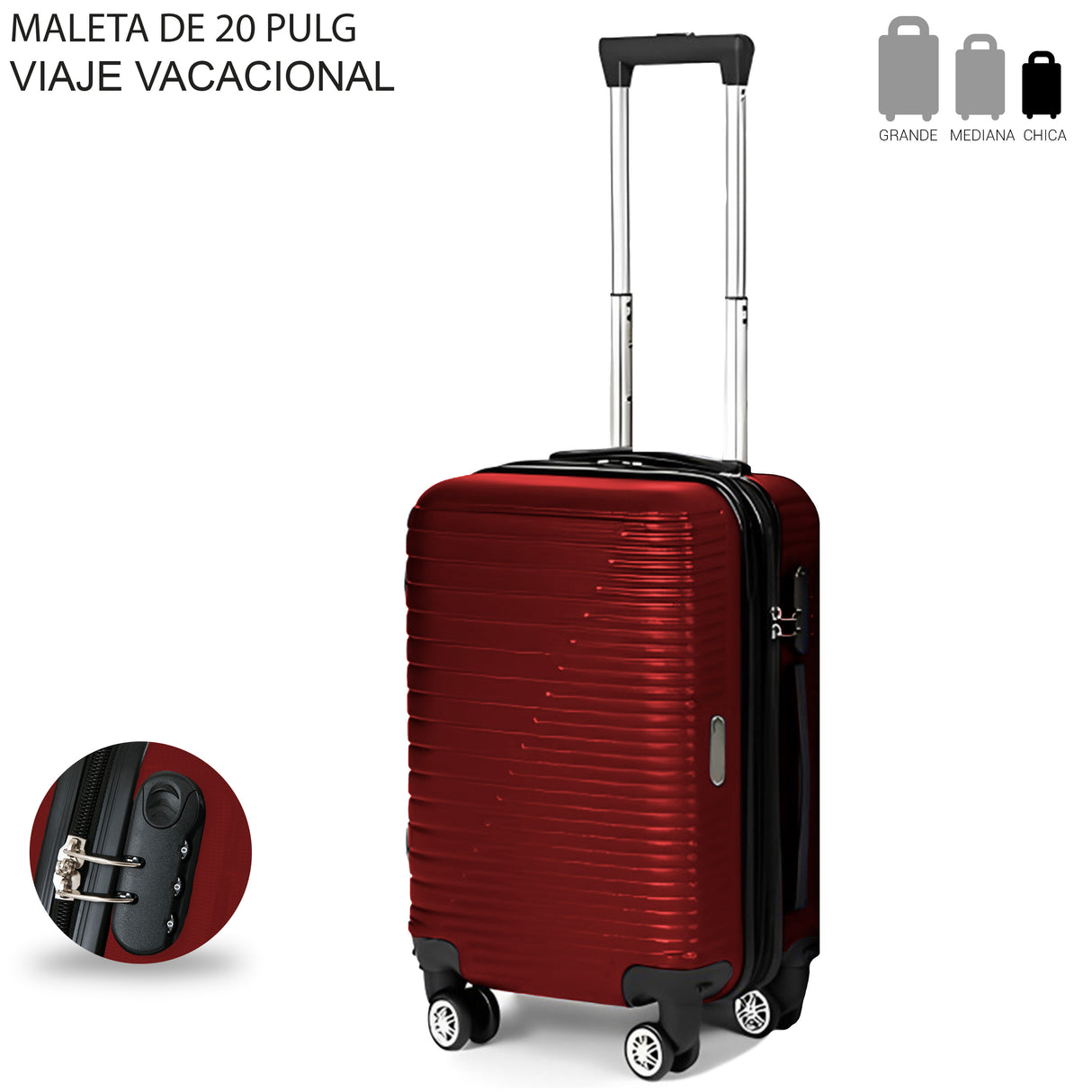 Maleta de Viaje de Mano A Bordo Con Candado De Seguridad