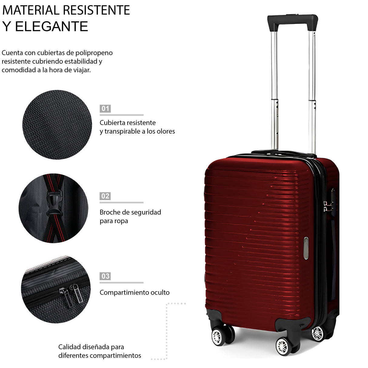 Maleta de Viaje de Mano A Bordo Con Candado De Seguridad