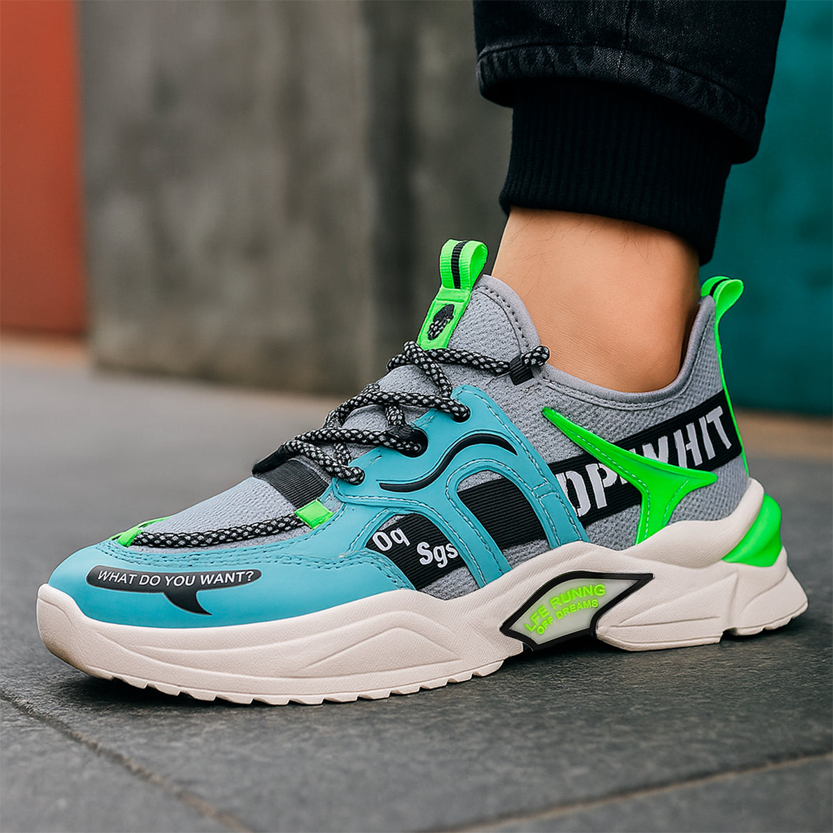 Tenis para hombre casuales con un diseño de tela para correr con punta con agujeta clásica, suela antideslizante Zapatilla para hombre cómodo transpirable ideal para el uso diario