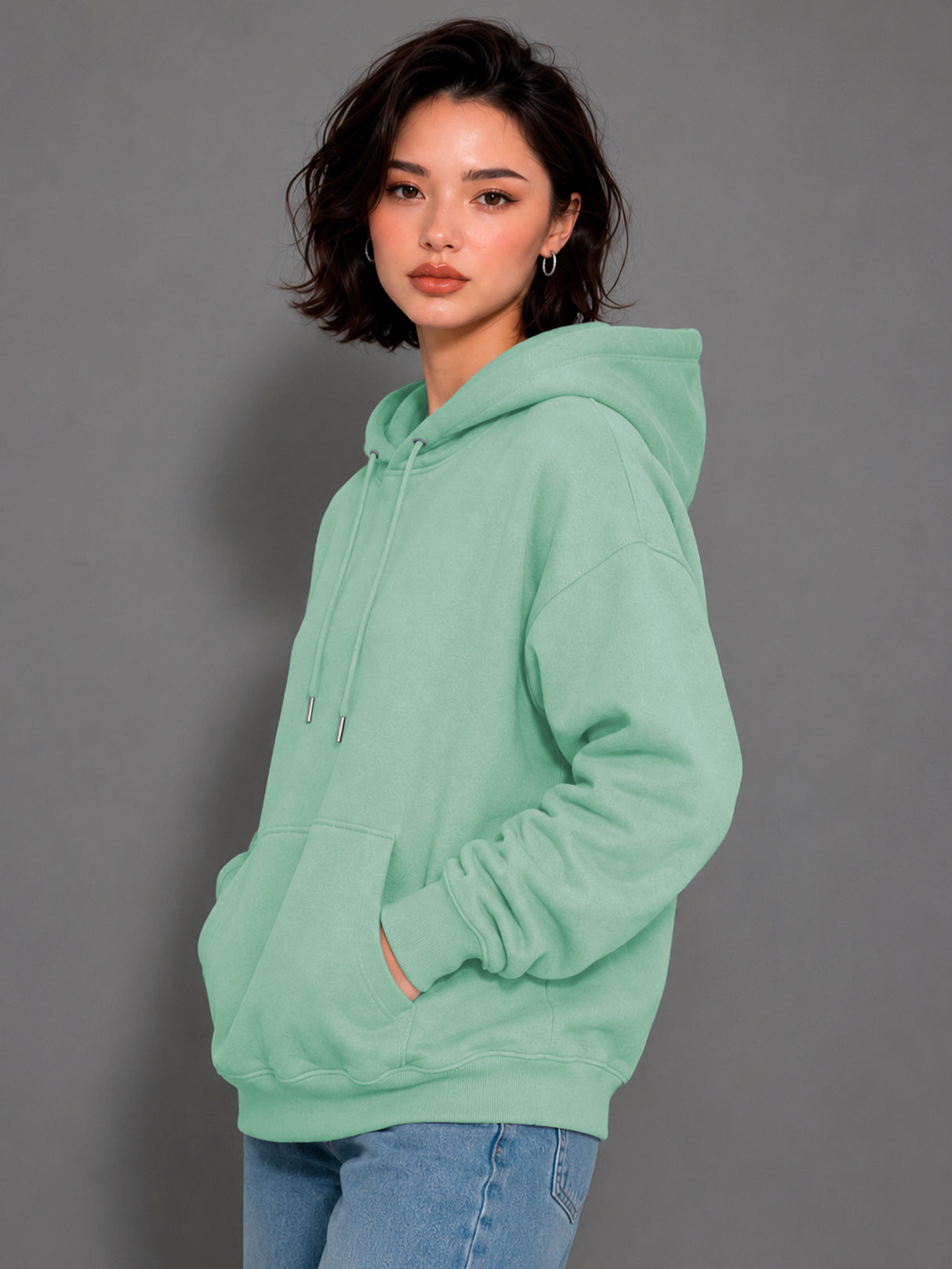Sudadera con Capucha para Mujer Manga Larga Hoodie sin Cierre