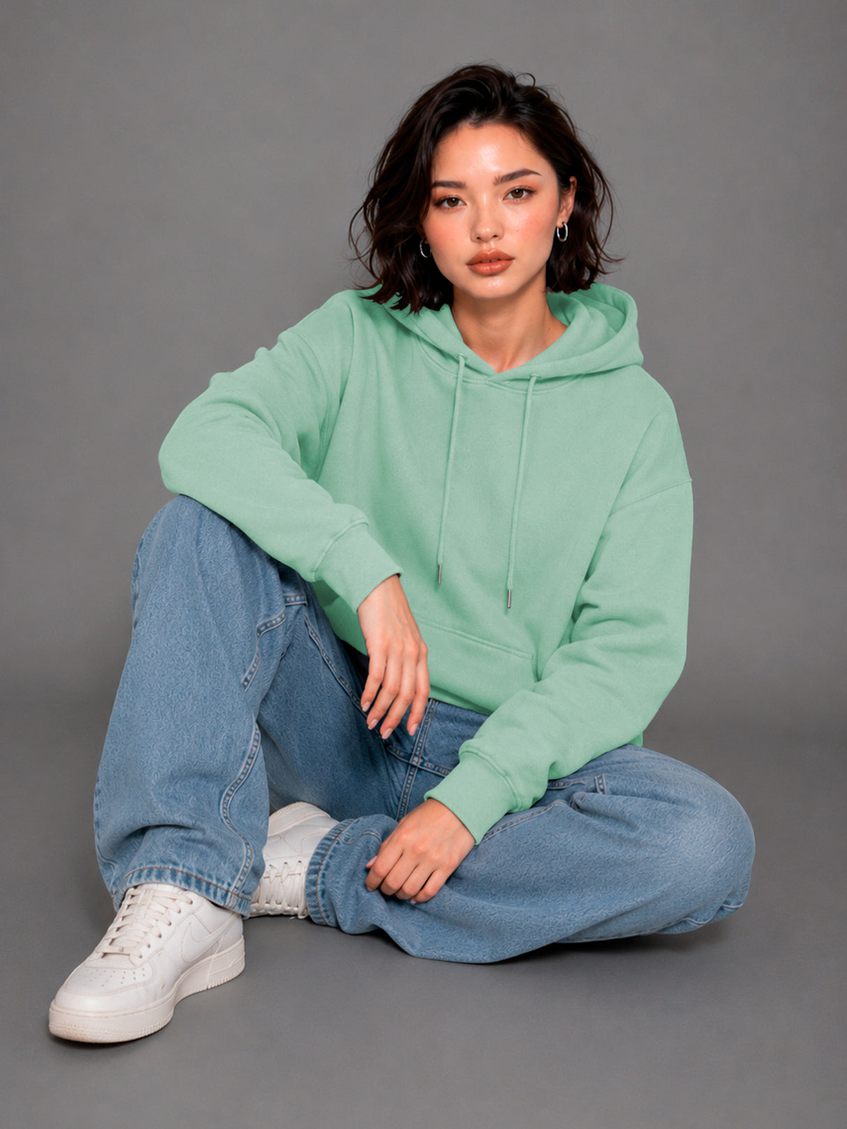 Sudadera con Capucha para Mujer Manga Larga Hoodie sin Cierre