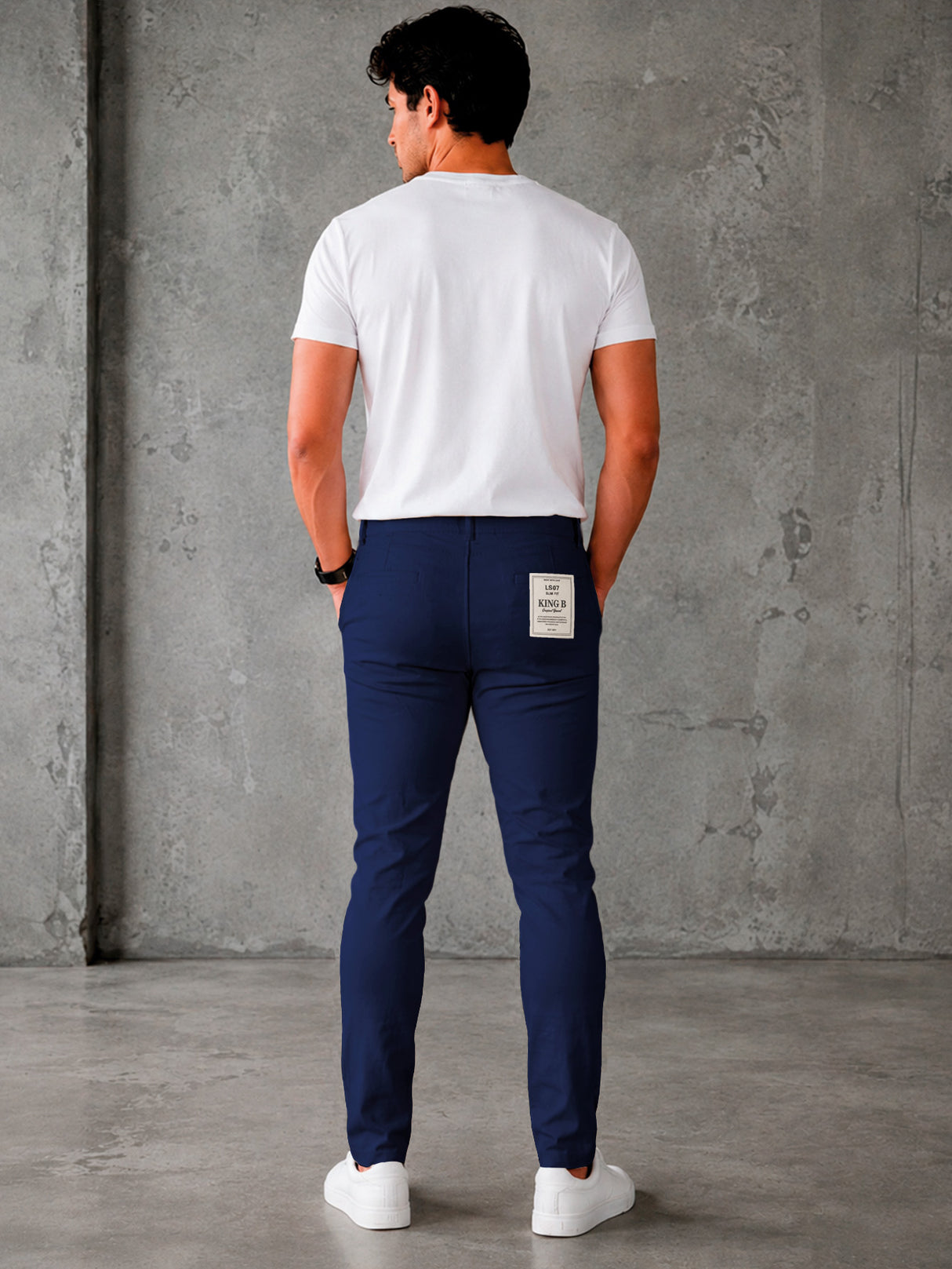 Pantalón De Vestir Casual Hombre Skinny Slim Fit Gabardina