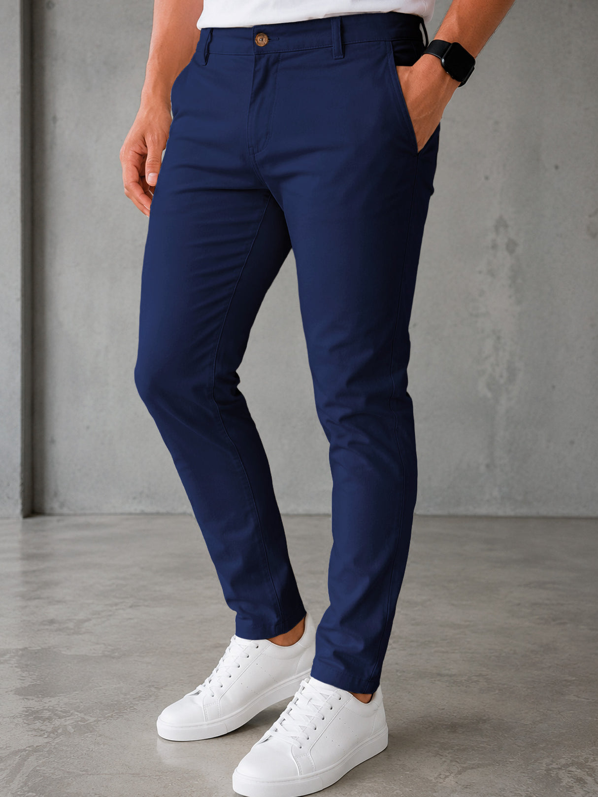 Pantalón De Vestir Casual Hombre Skinny Slim Fit Gabardina