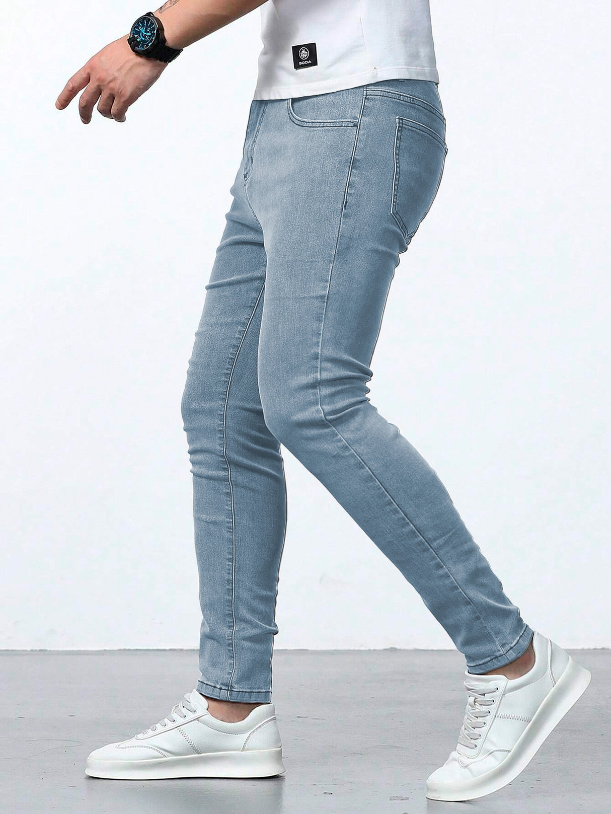 Jeans Ajustados Skinny Fit Pantalón para Hombre de Mezclilla Slim Casual Transpirable