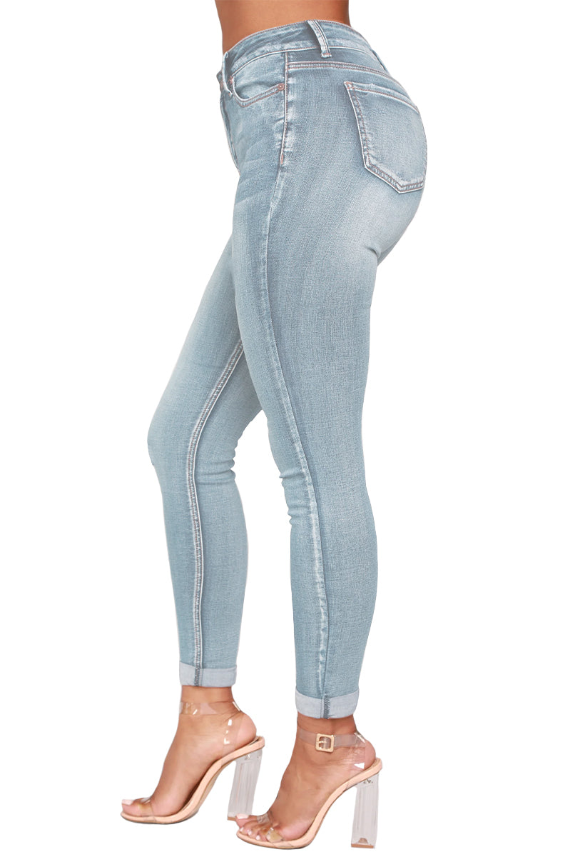 Jeans Dama Stretch Mezclilla Pantalon Corte Alto