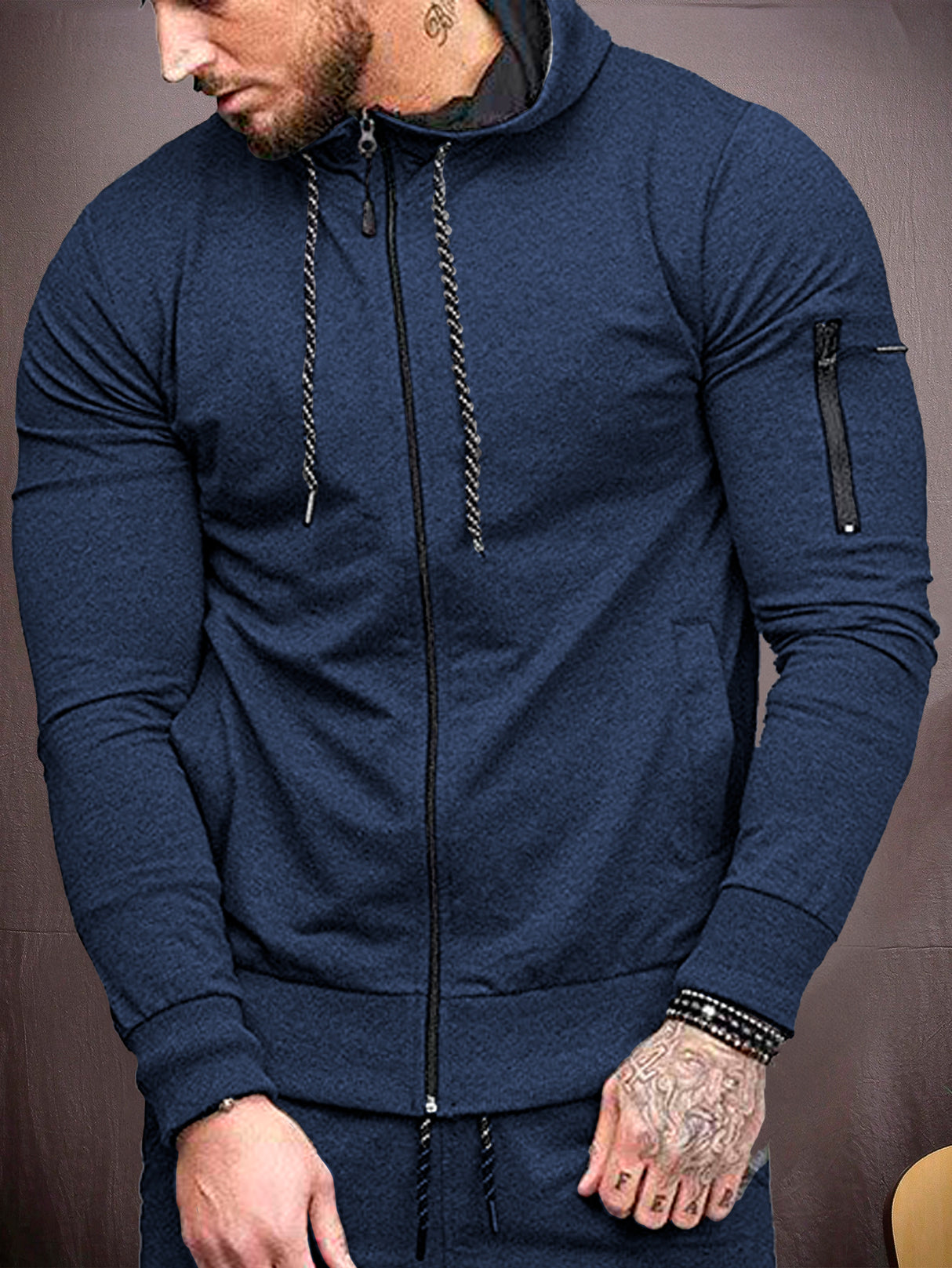 Sudadera Hombre Con Capucha De Calidad Con Cierre Hoodie