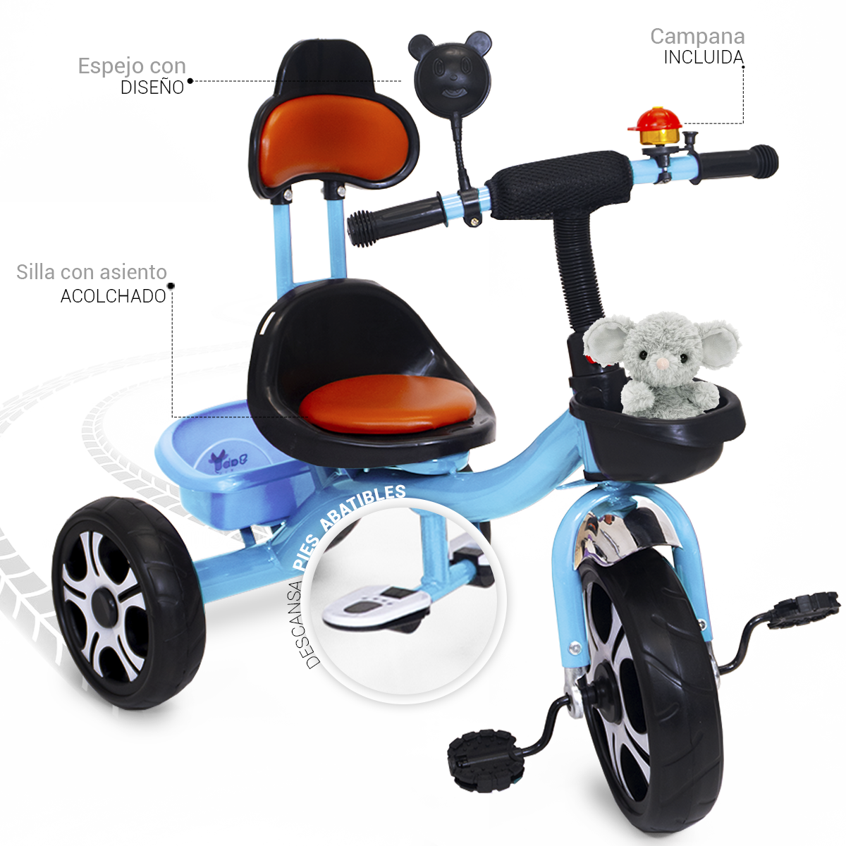 Triciclo Bicicleta Infantil Carriola Bebe Paseo Con Cajuela