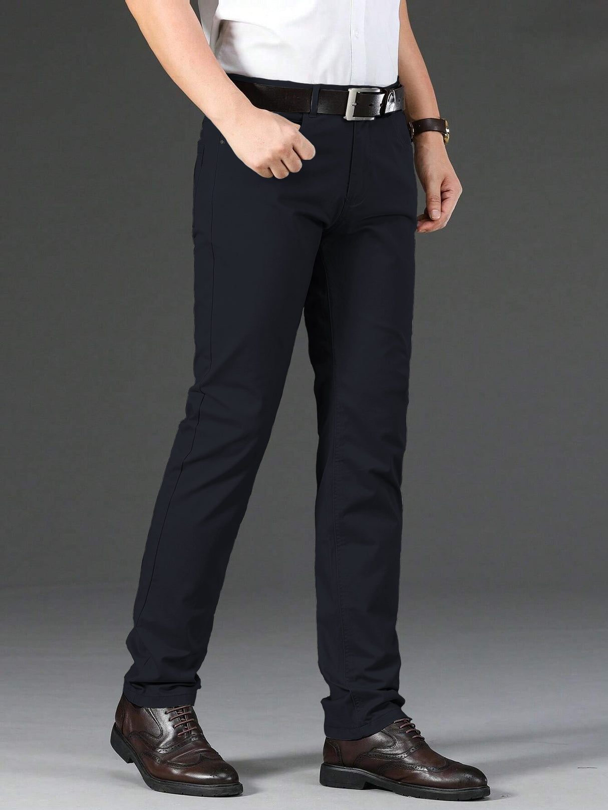 Pantalon De Gabardina Casual Strech Hombre De Vestir King B