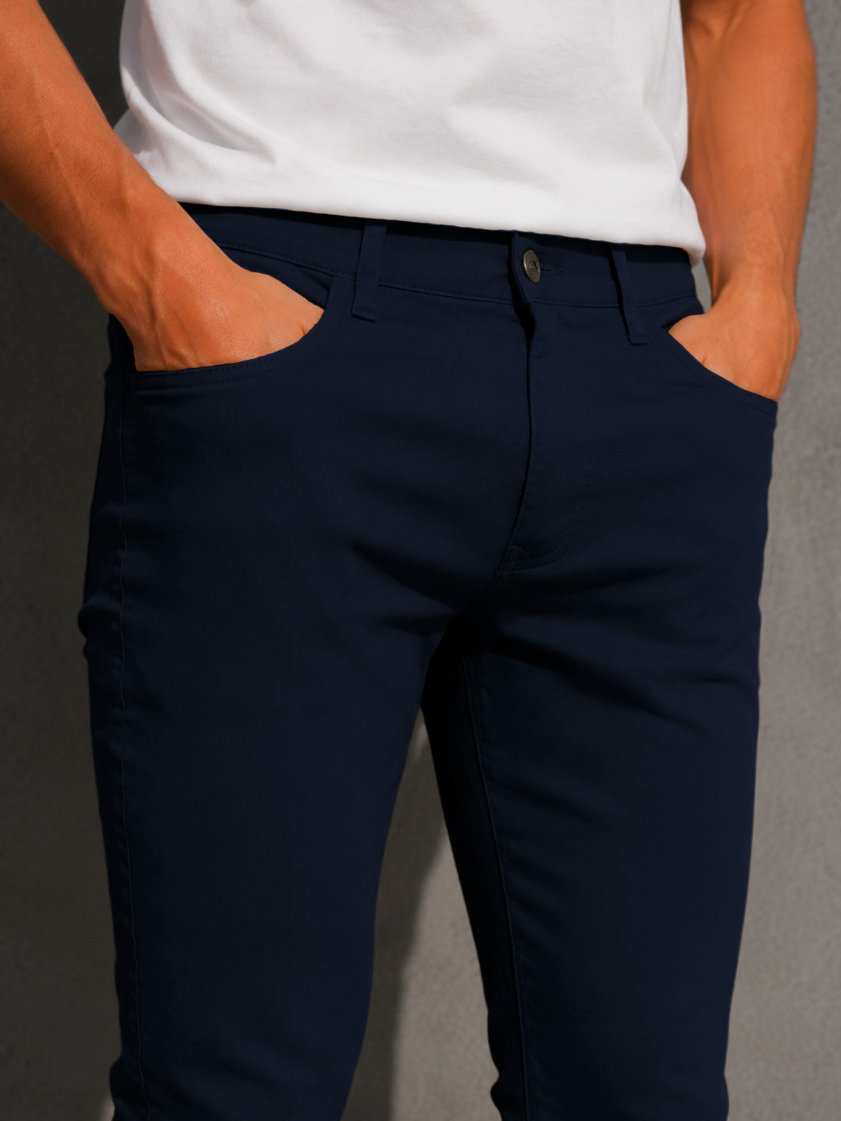 Pantalón De Vestir Casual Hombre Skinny Slim Fit Gabardina