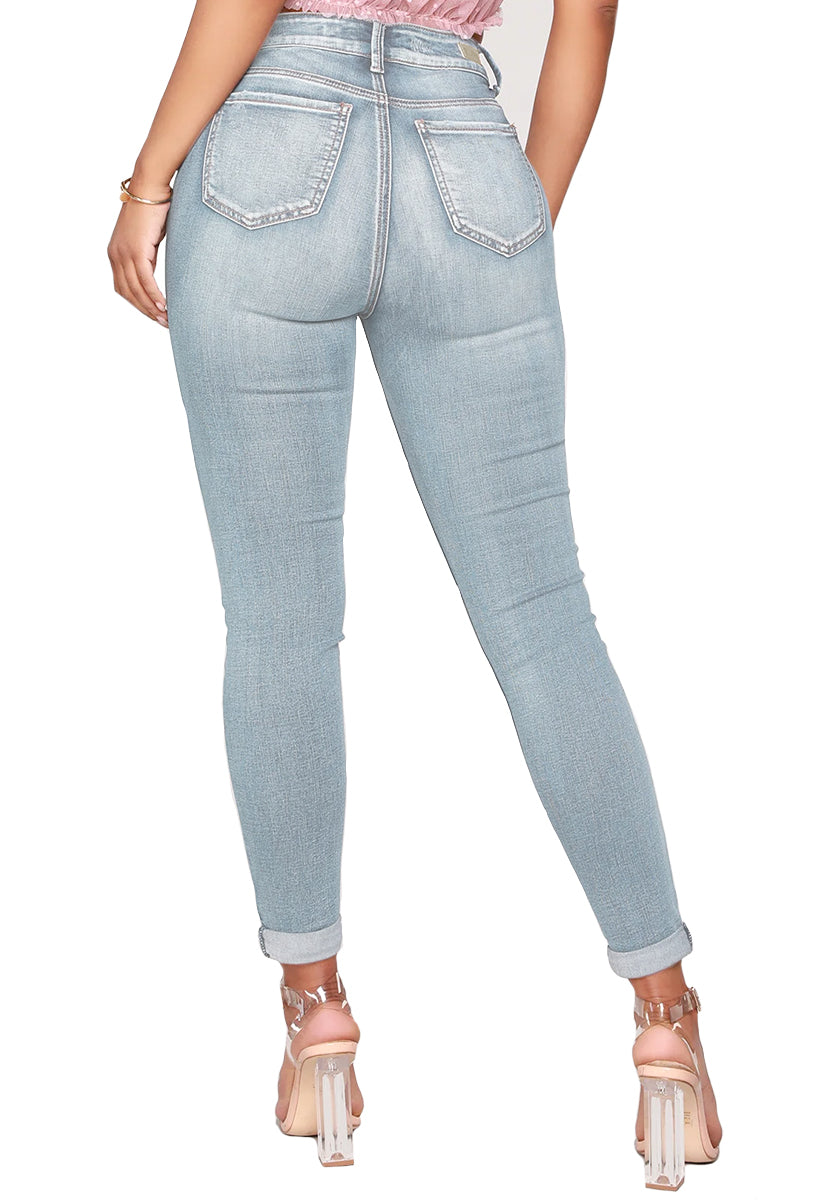 Jeans Dama Stretch Mezclilla Pantalon Corte Alto