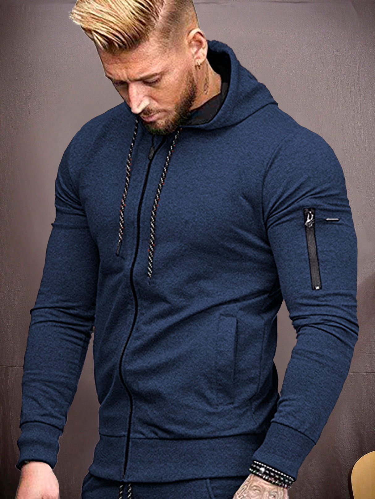 Sudadera Hombre Con Capucha De Calidad Con Cierre Hoodie