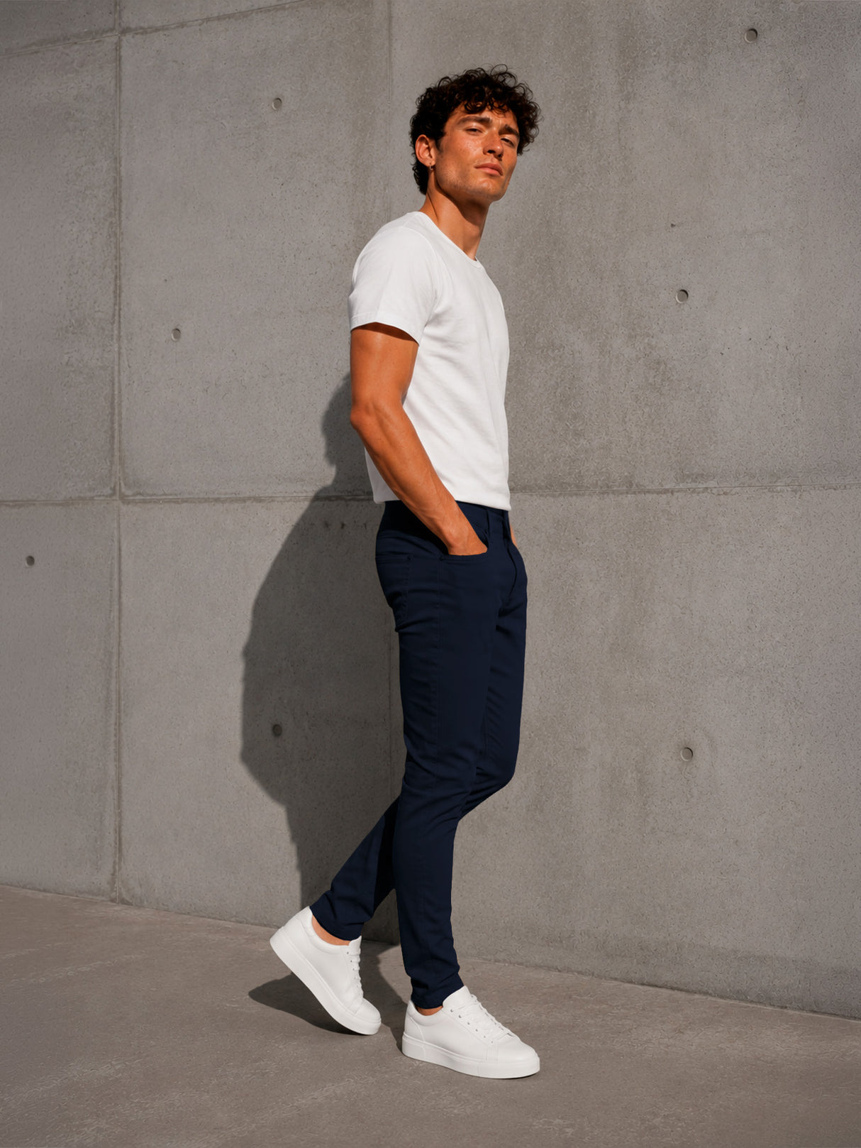 Pantalón De Vestir Casual Hombre Skinny Slim Fit Gabardina