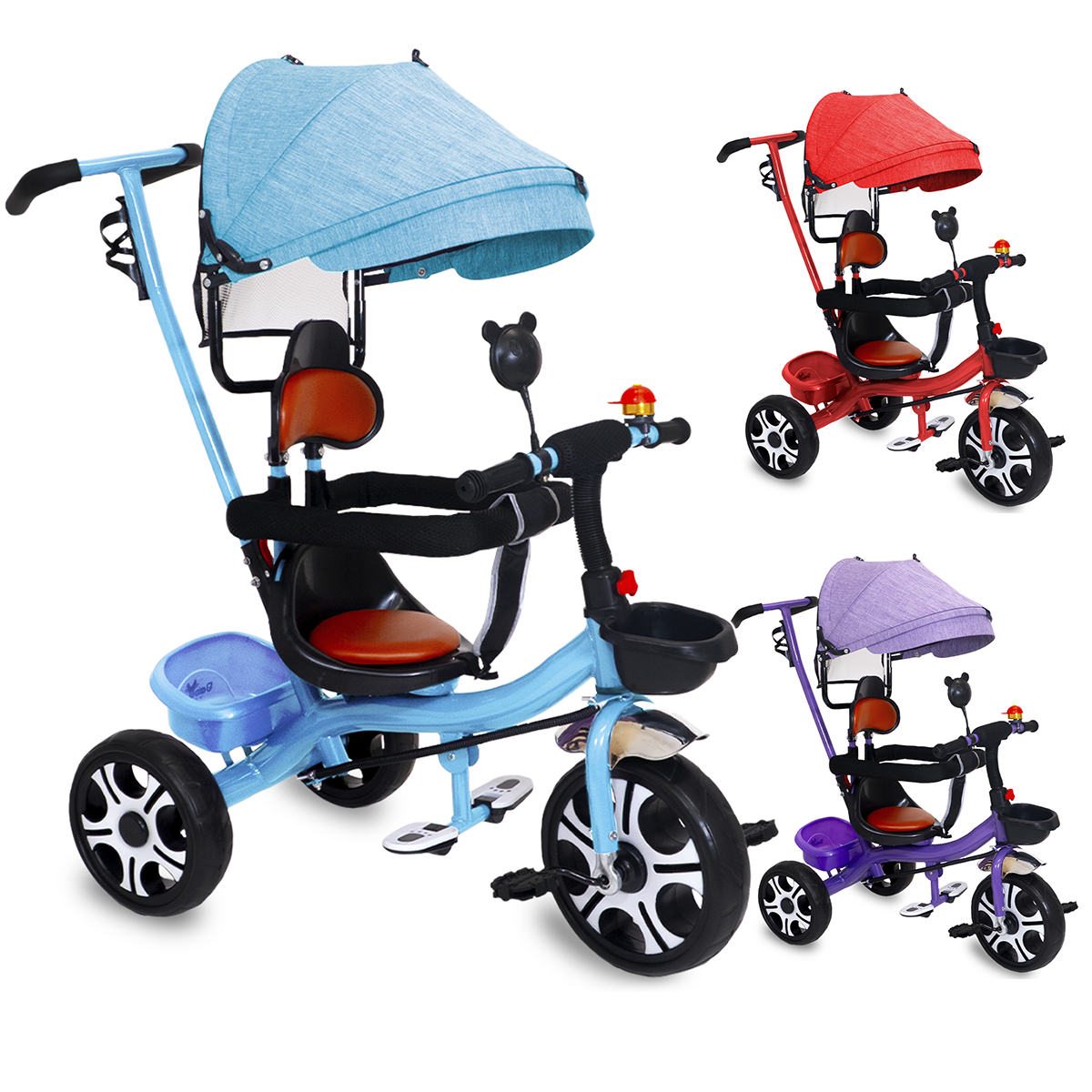 Triciclo Bicicleta Infantil Carriola Bebe Paseo Con Cajuela