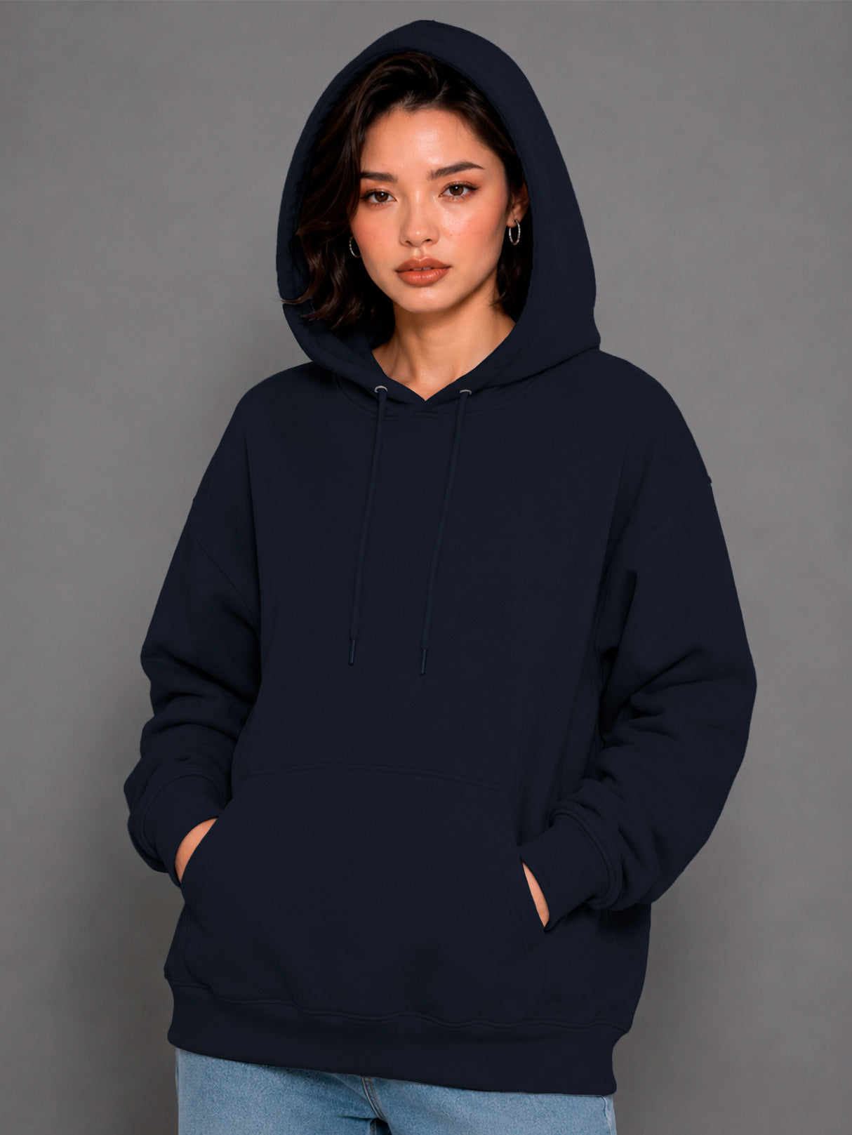 Sudadera con Capucha para Mujer Manga Larga Hoodie sin Cierre