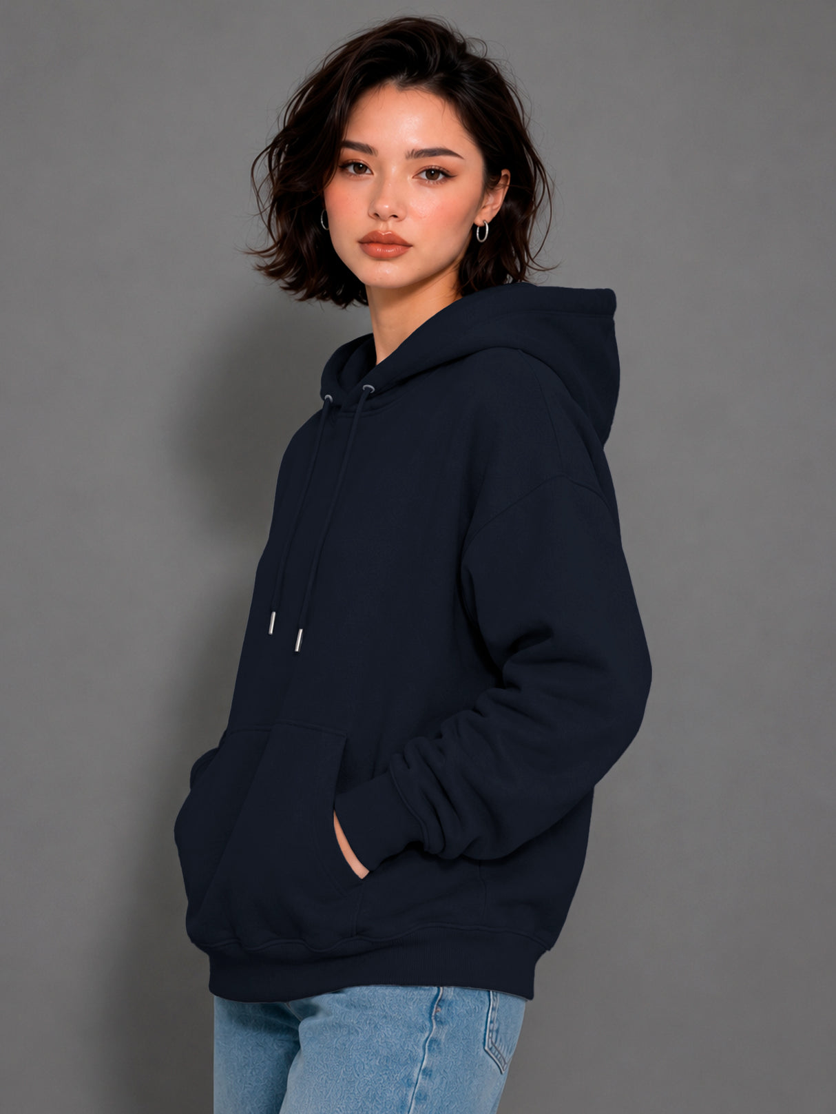 Sudadera con Capucha para Mujer Manga Larga Hoodie sin Cierre